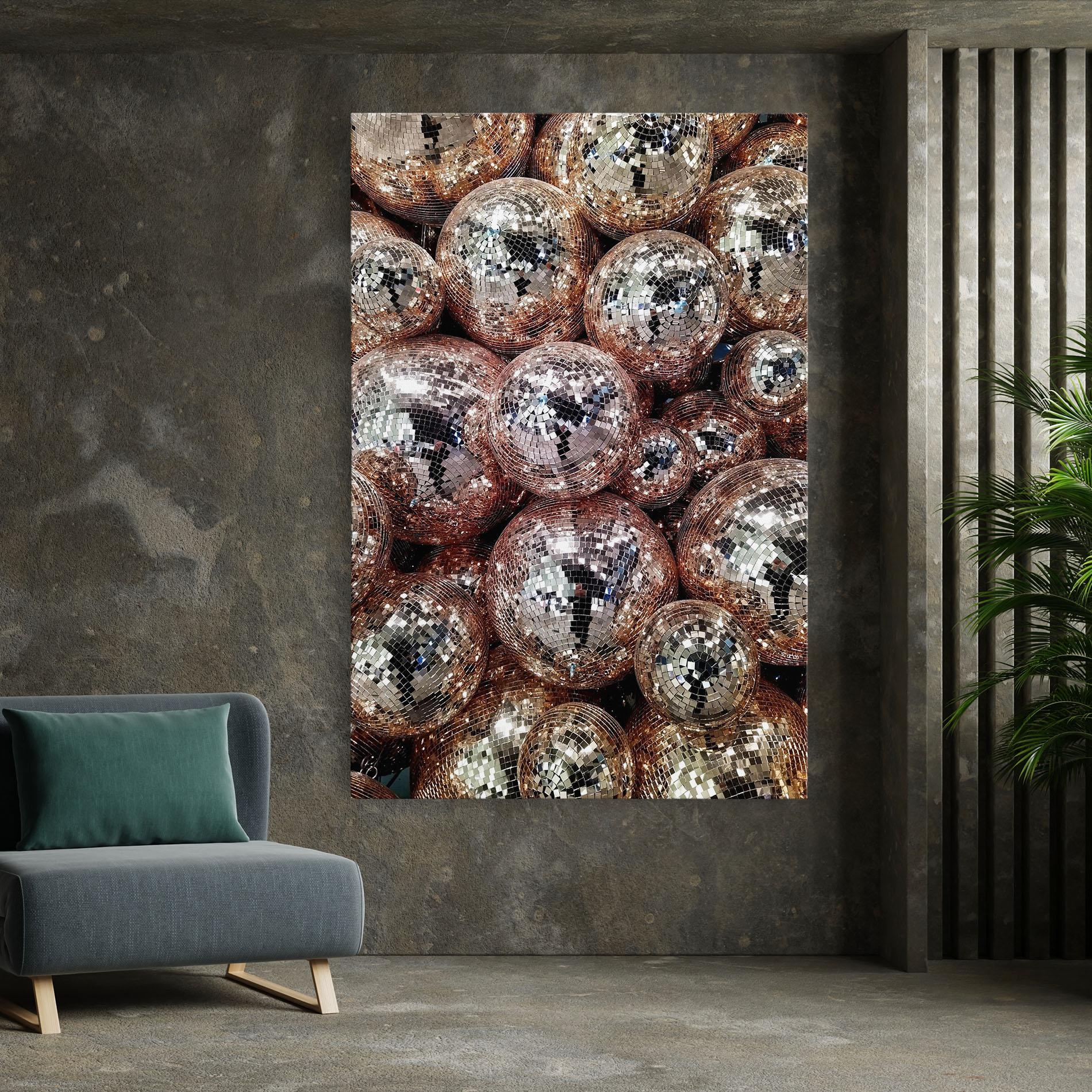 Leinwandbild Christmas Disko Balls mockup 7