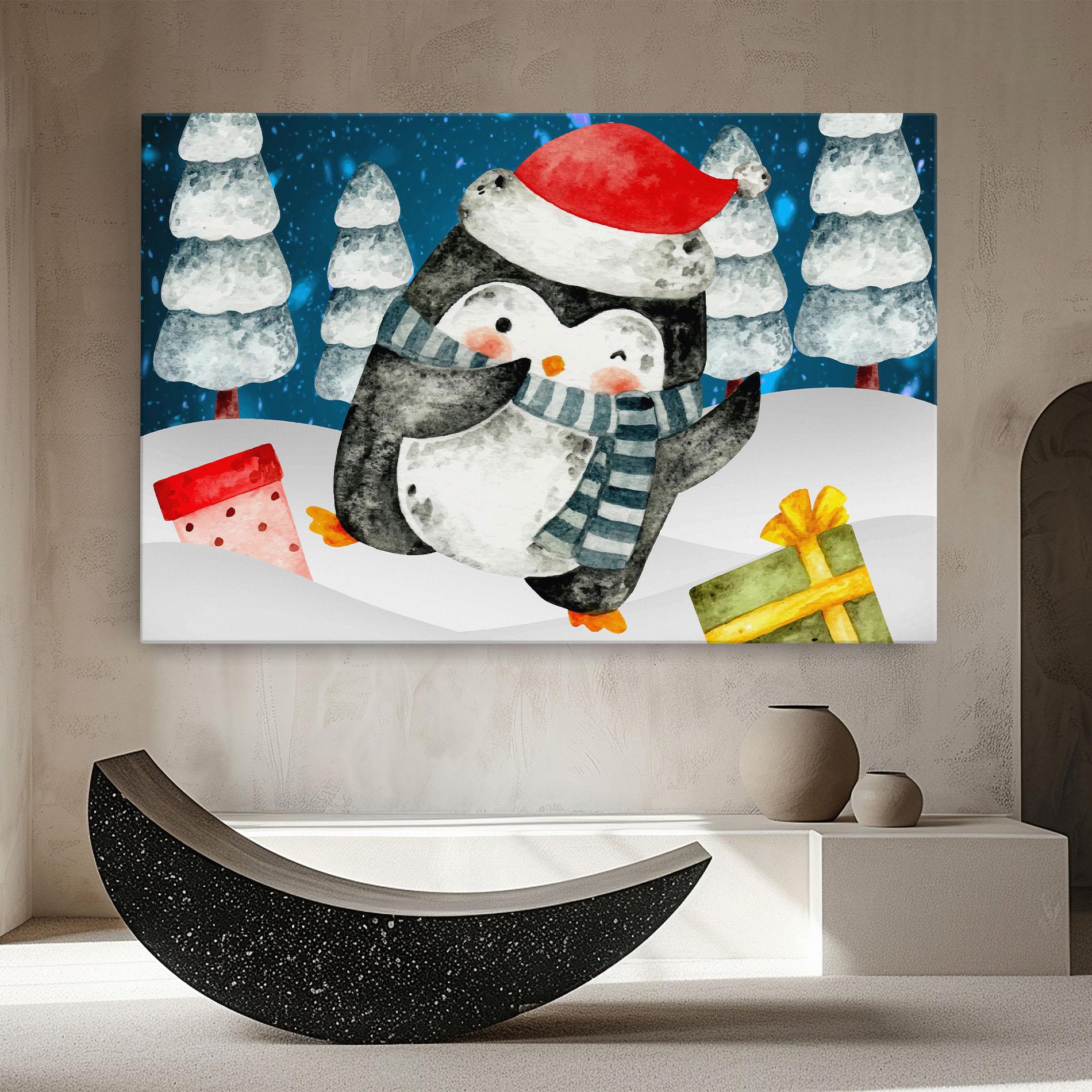 Leinwandbild Blue Pinguin mockup 8