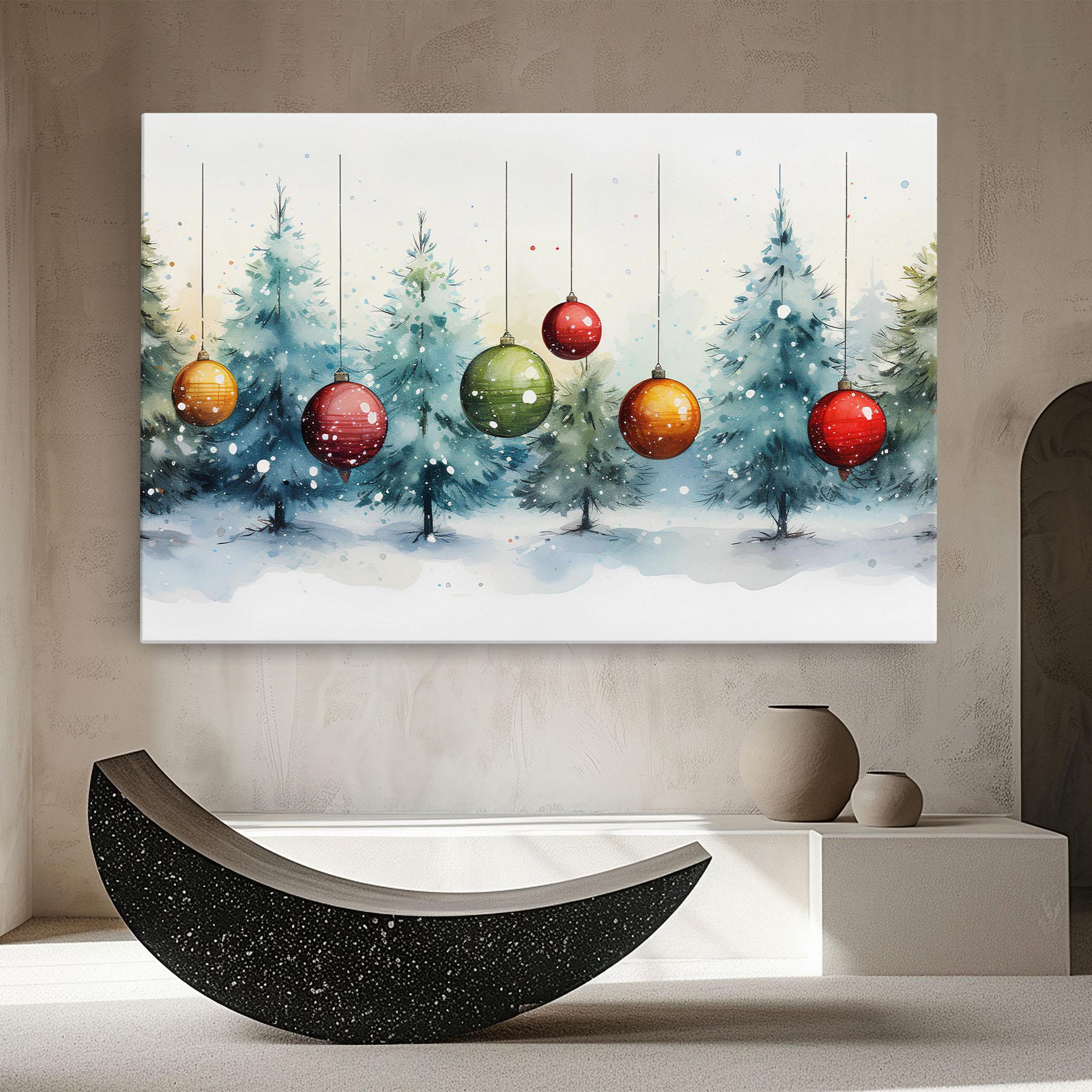Leinwandbild Christmas Tree Painting mockup 8