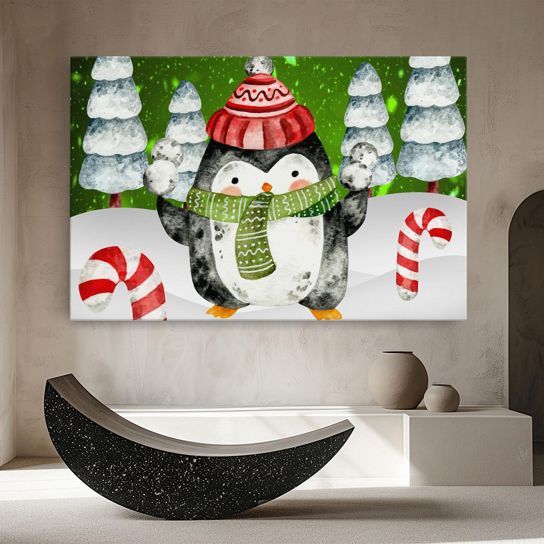 Leinwandbild Green Pinguin mockup 8