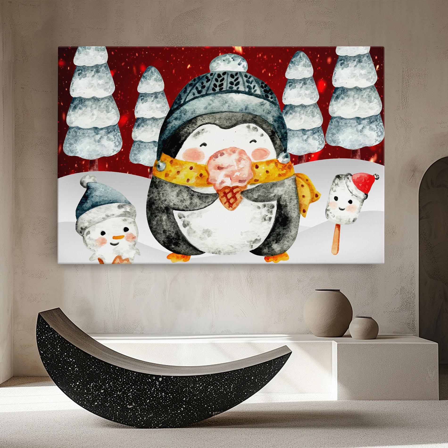 Leinwandbild Yellow Pinguin mockup 8