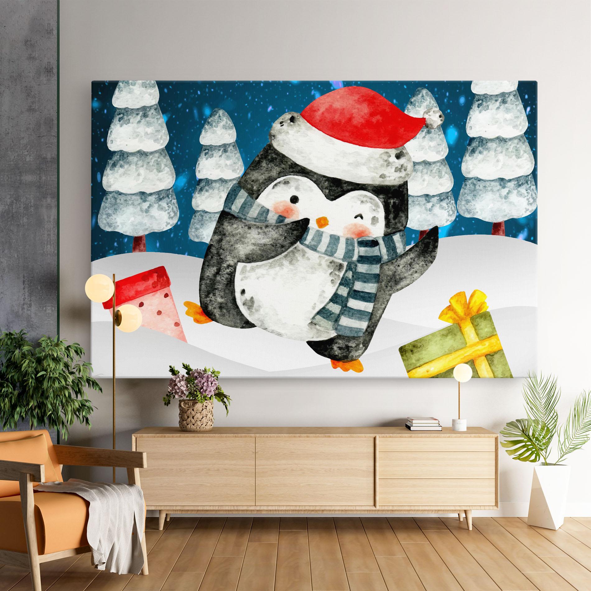 Leinwandbild Blue Pinguin mockup 9