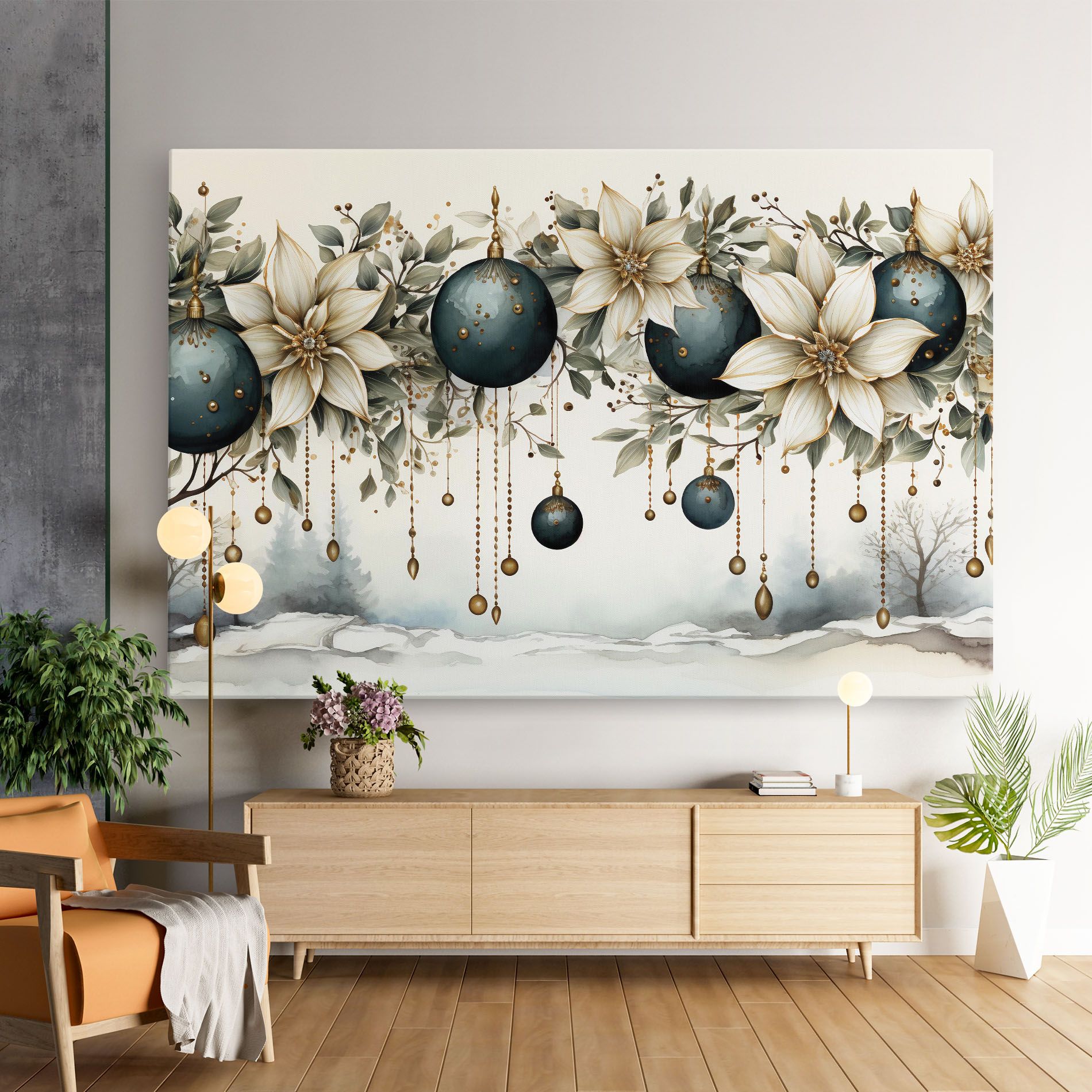 Christmas Flowers Art mockup 9