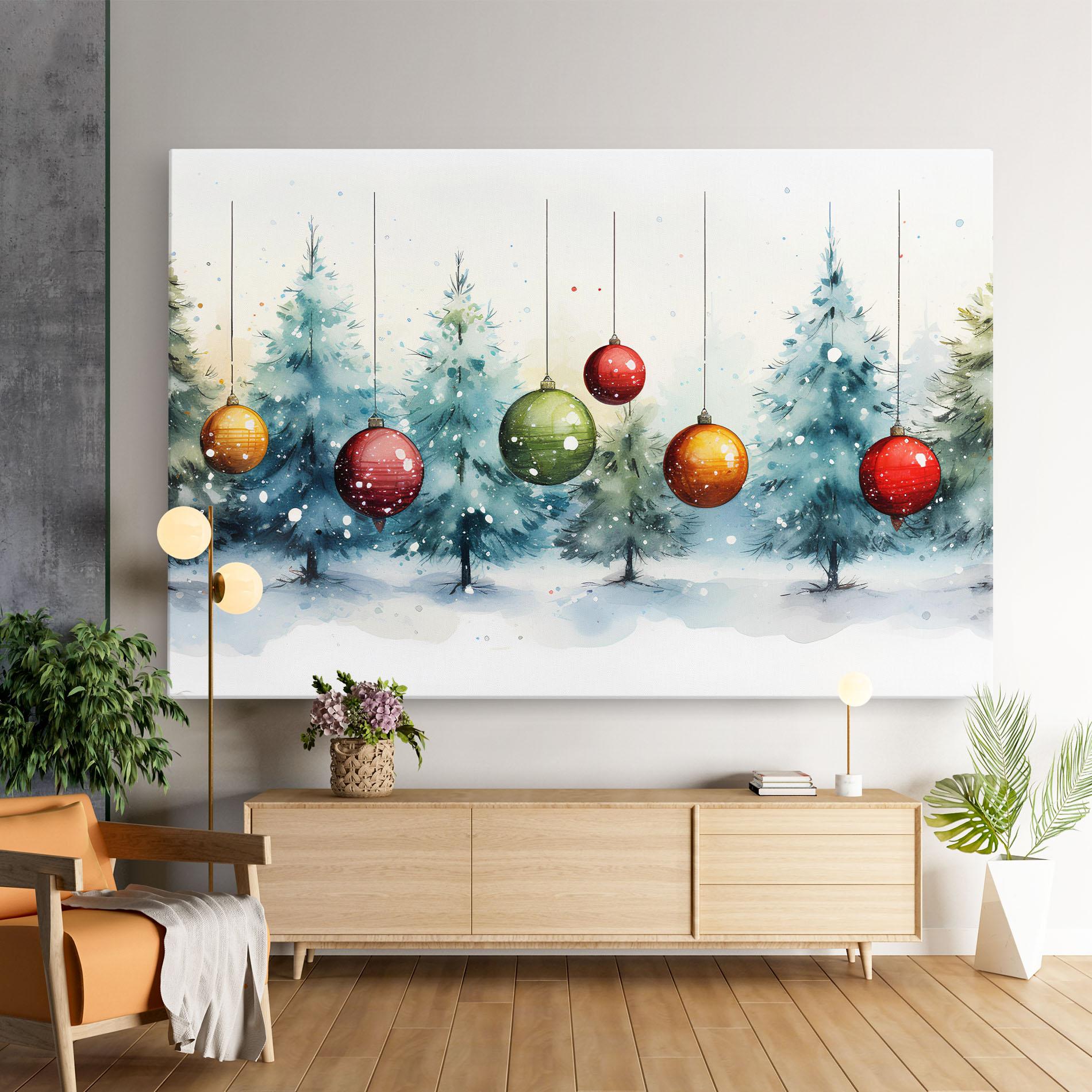 Leinwandbild Christmas Tree Painting mockup 9