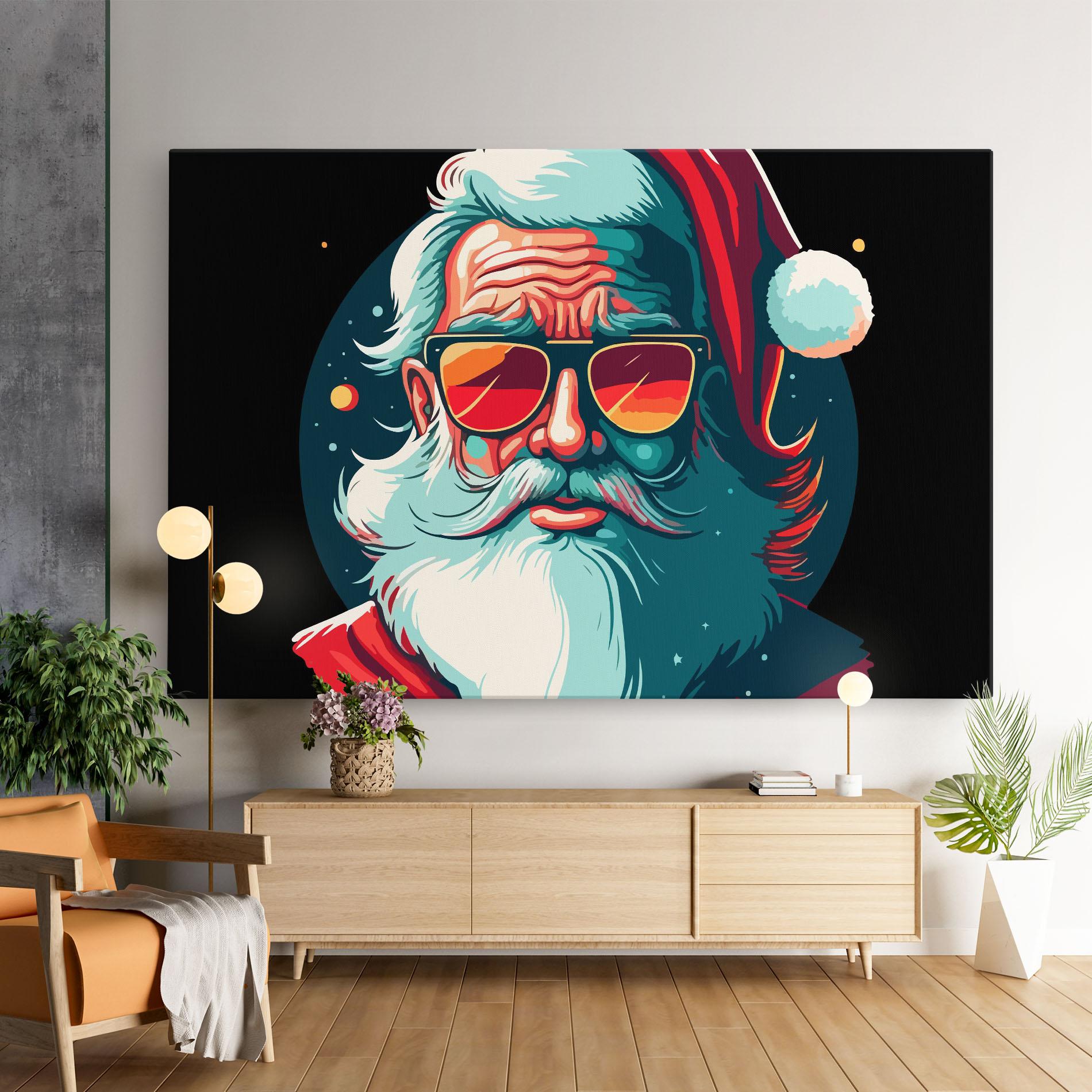 Leinwandbild Color Glasses Santa mockup 9