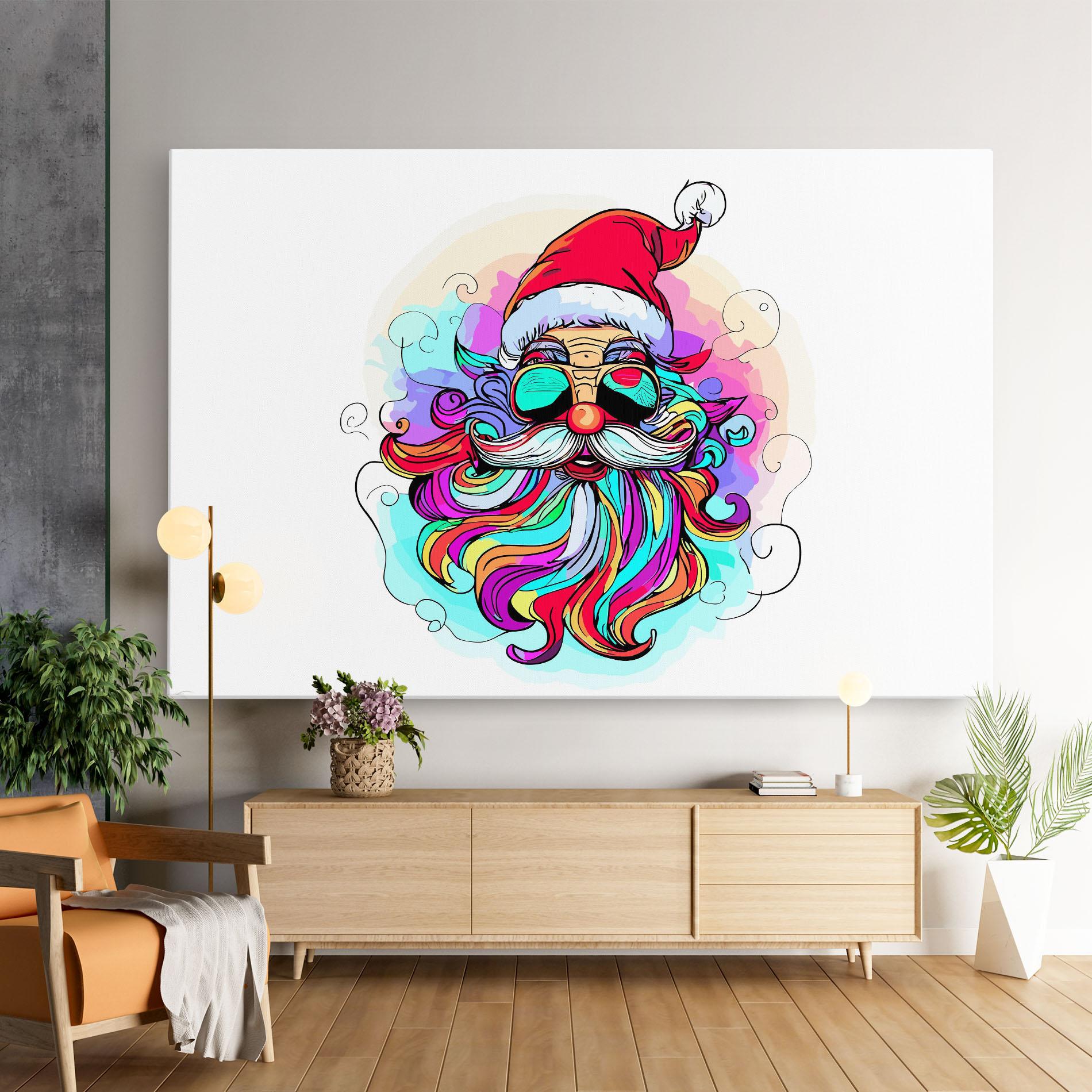 Leinwandbild Colorful Santa mockup 9