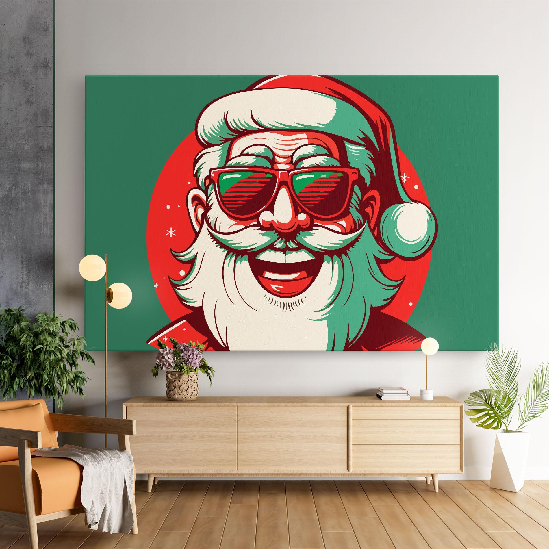 Leinwandbild Crazy Smile Santa mockup 9