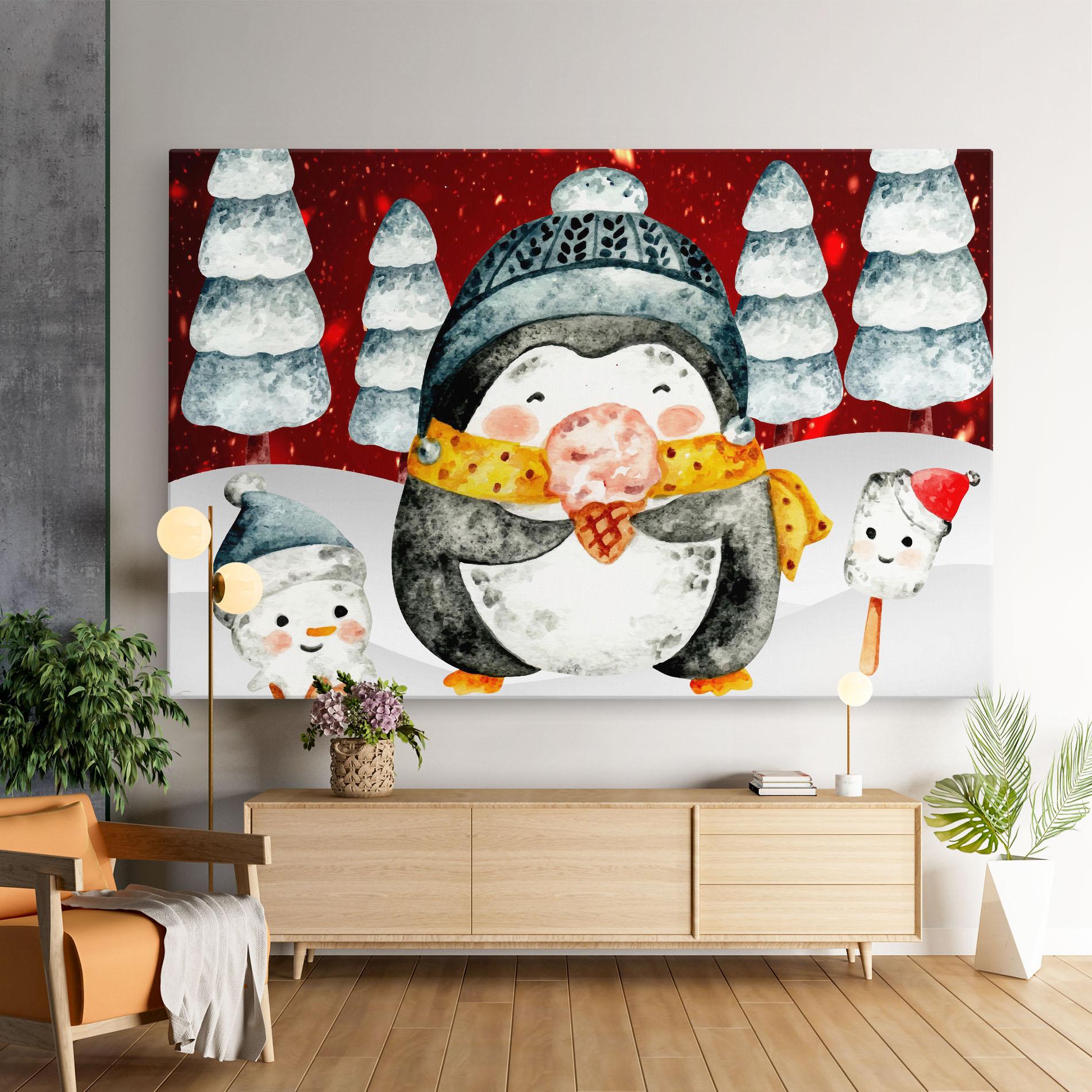 Leinwandbild Yellow Pinguin mockup 9