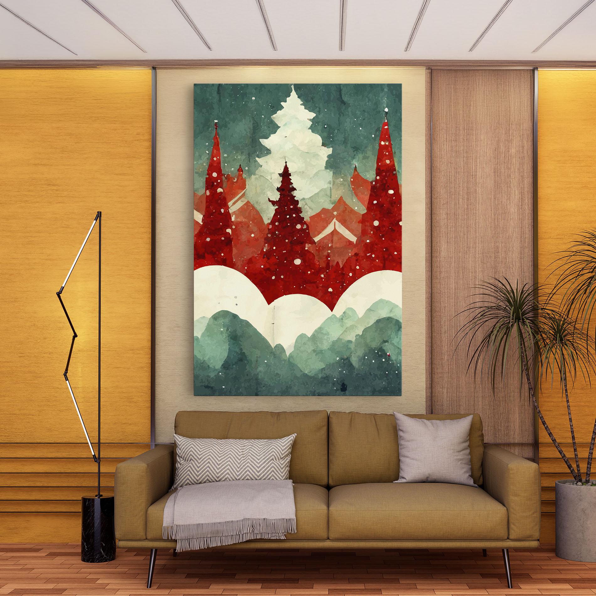 Leinwandbild Christmas Landscape mockup 9