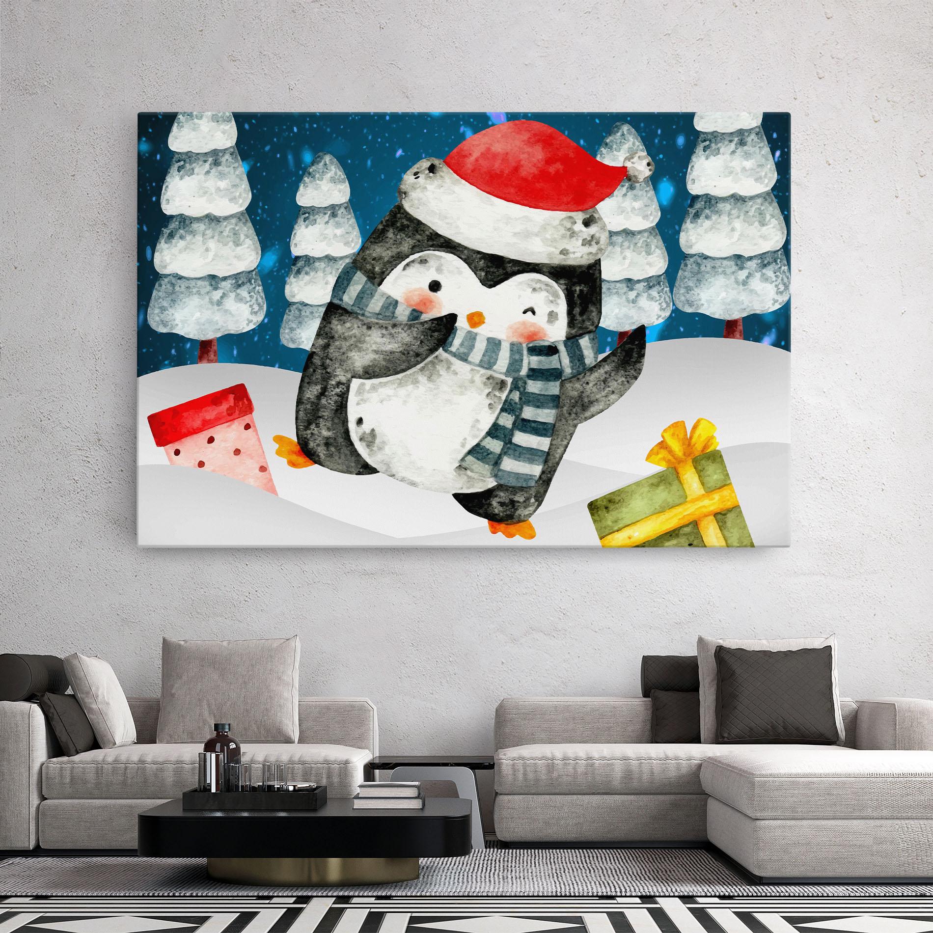 Leinwandbild Blue Pinguin mockup 2