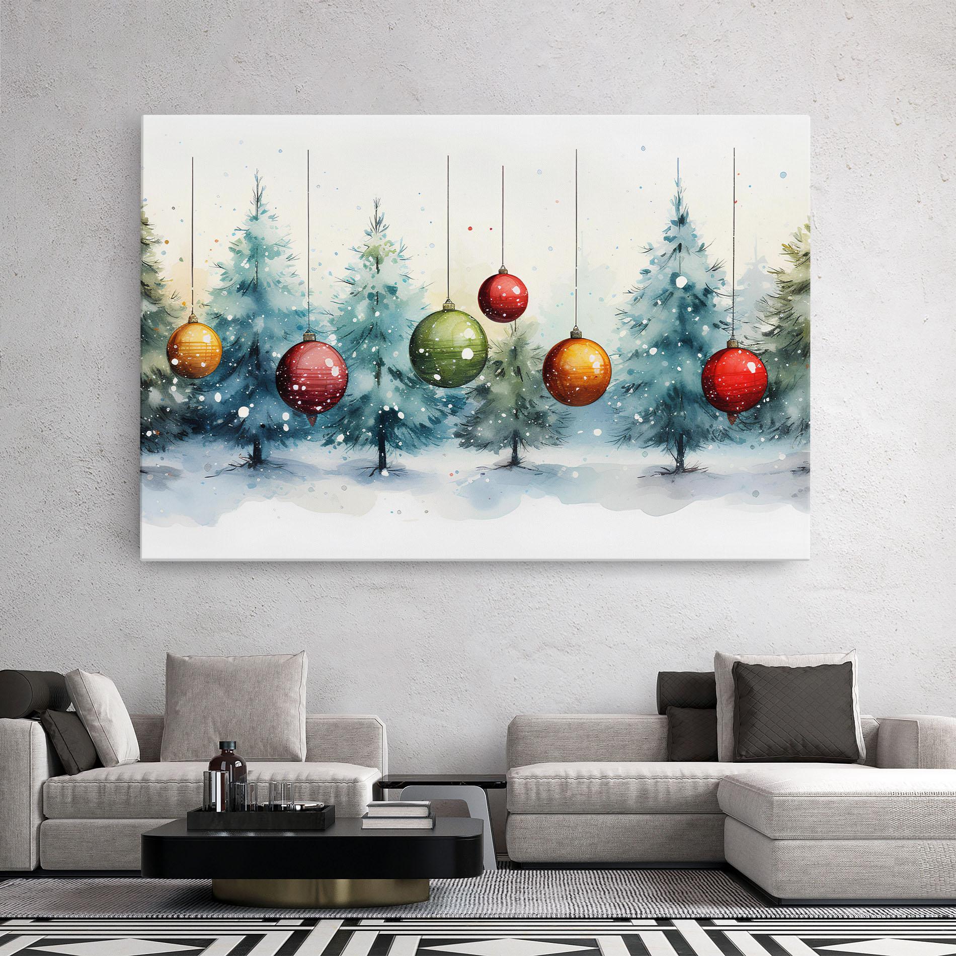 Leinwandbild Christmas Tree Painting mockup 2