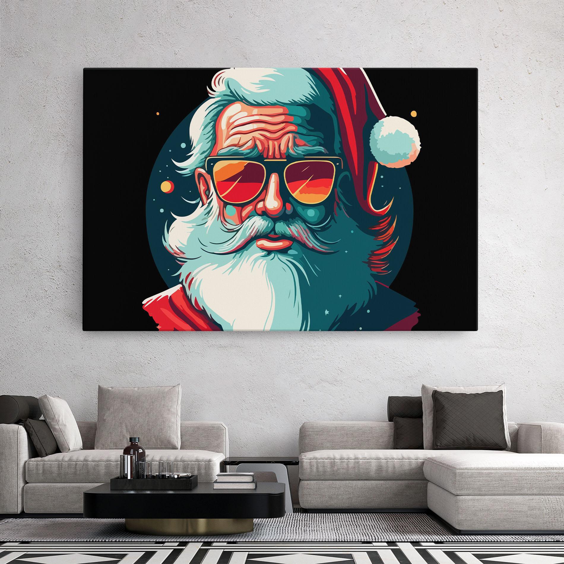 Leinwandbild Color Glasses Santa mockup 2