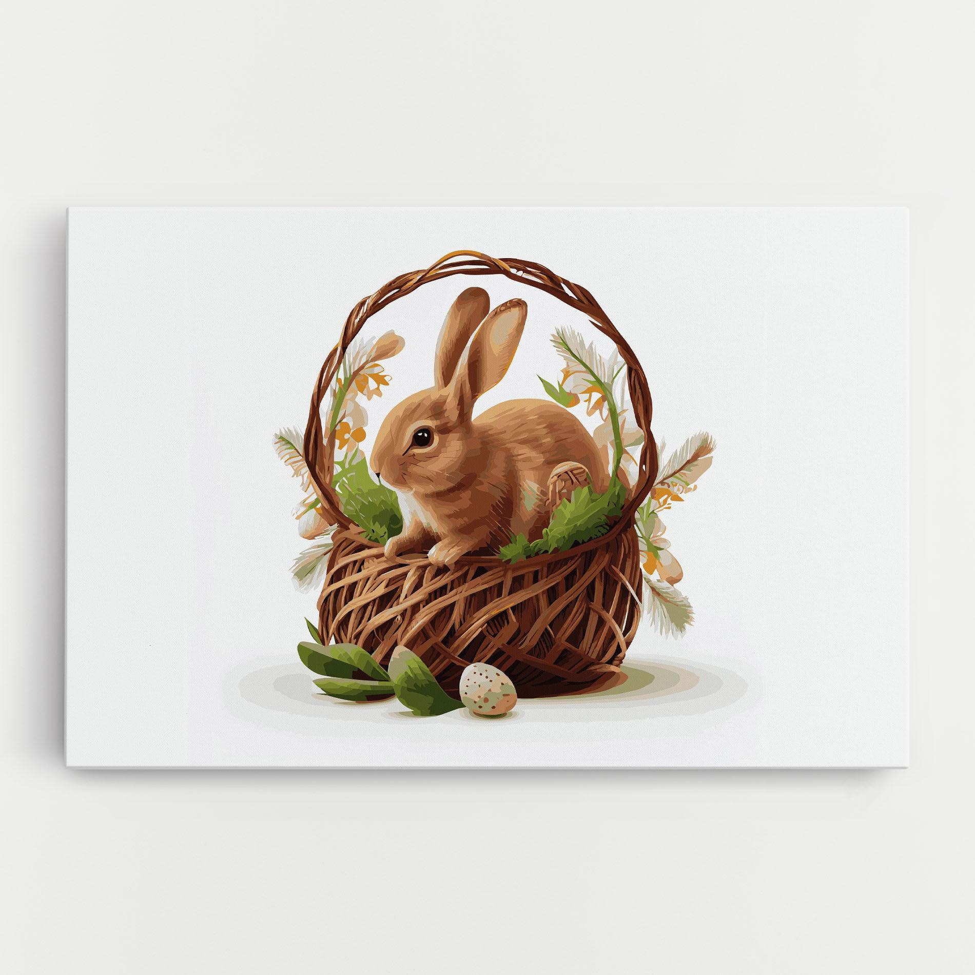 Leinwandbild Bunny In Basket mockup 0