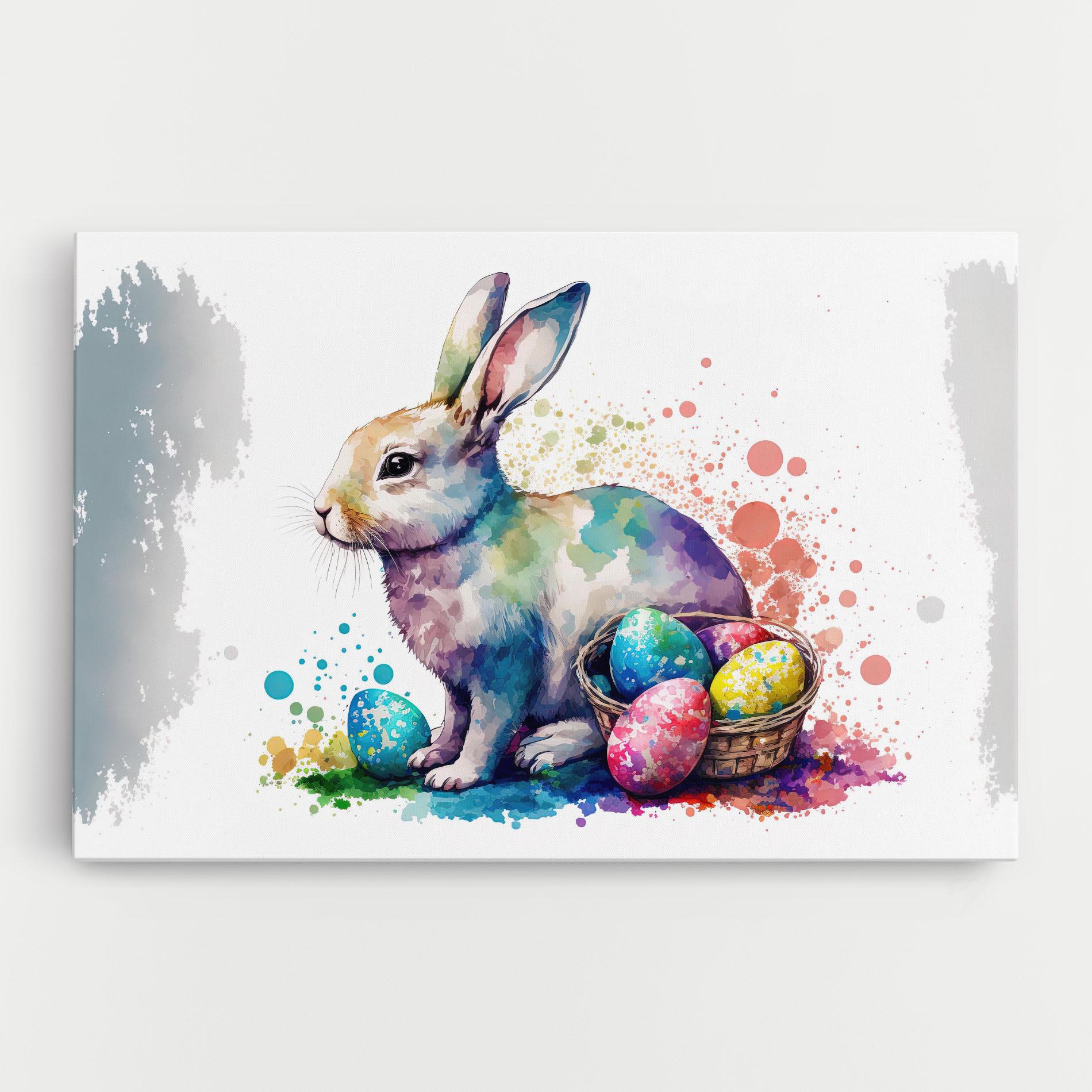 Leinwandbild Easter Bunny Watercolor mockup 0