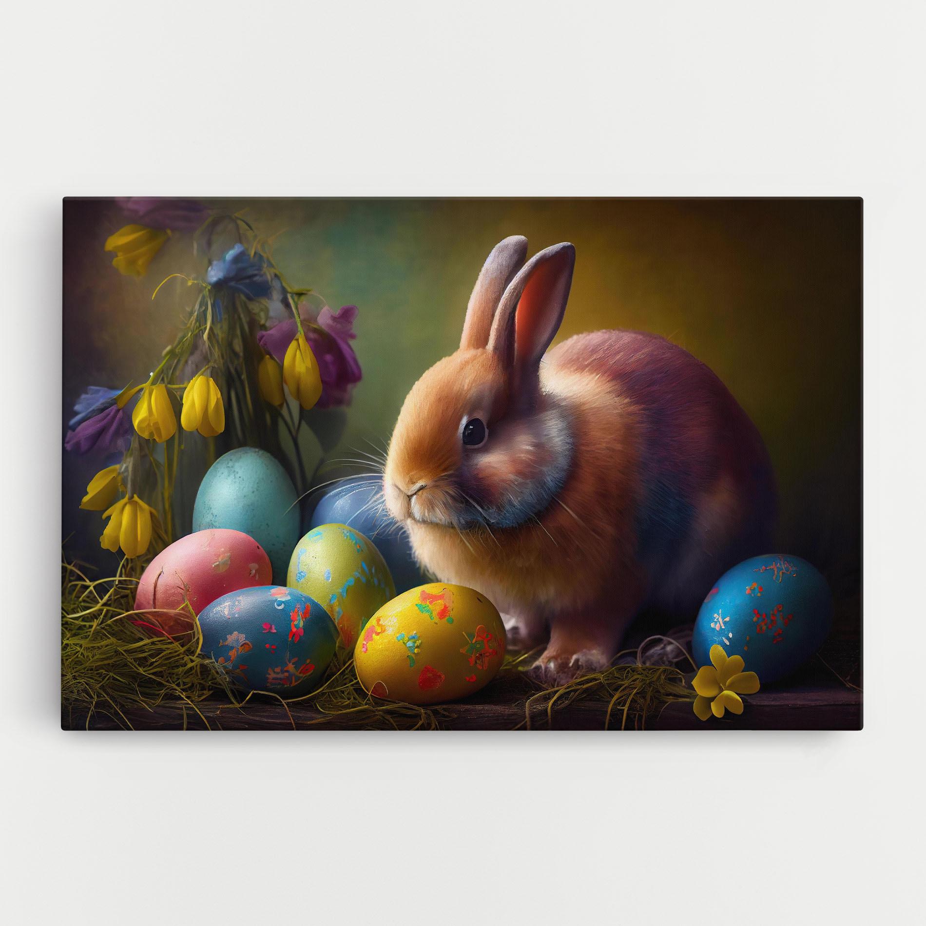 Leinwandbild Easter Cute Rabbit mockup 0