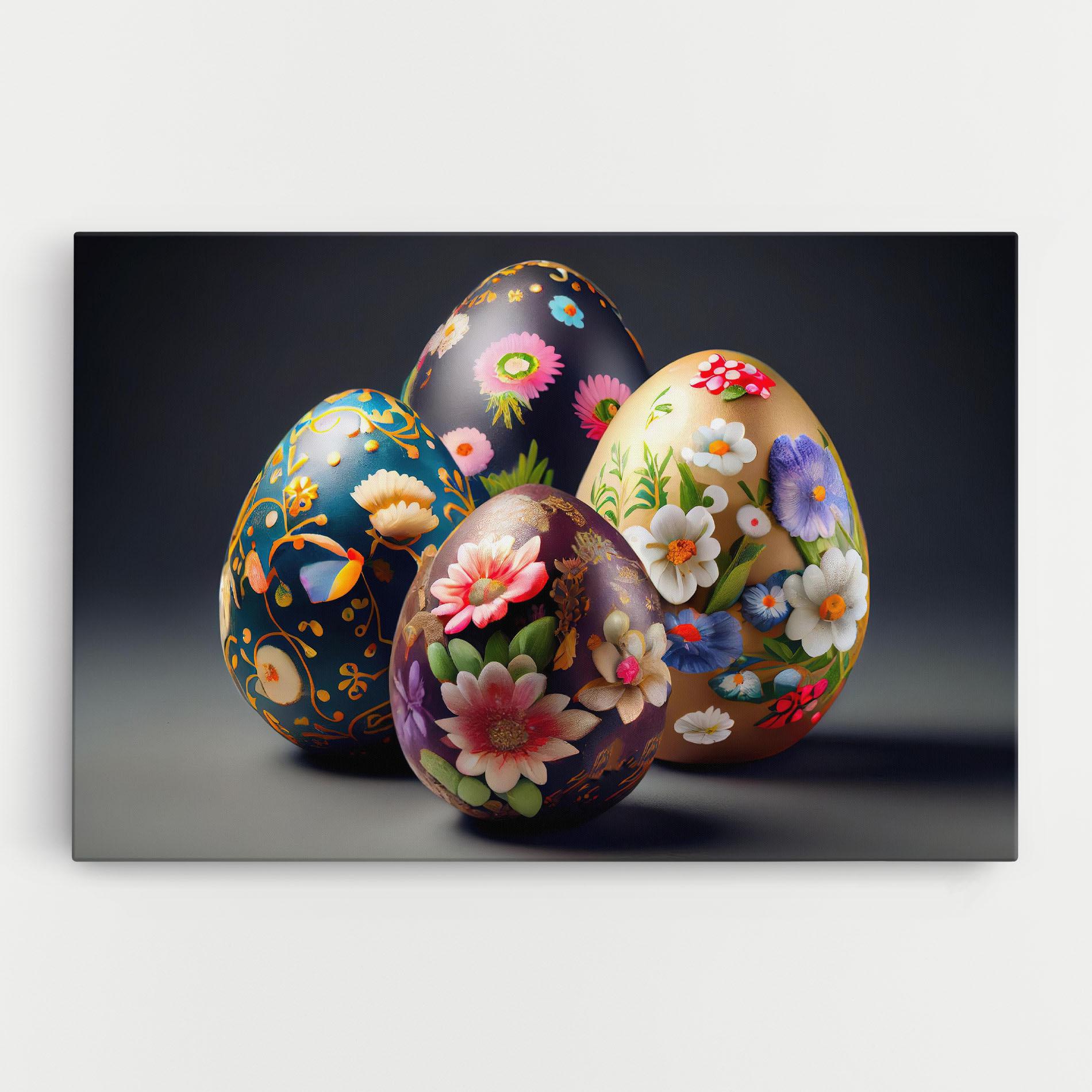 Leinwandbild Easter Egs Flowers mockup 0