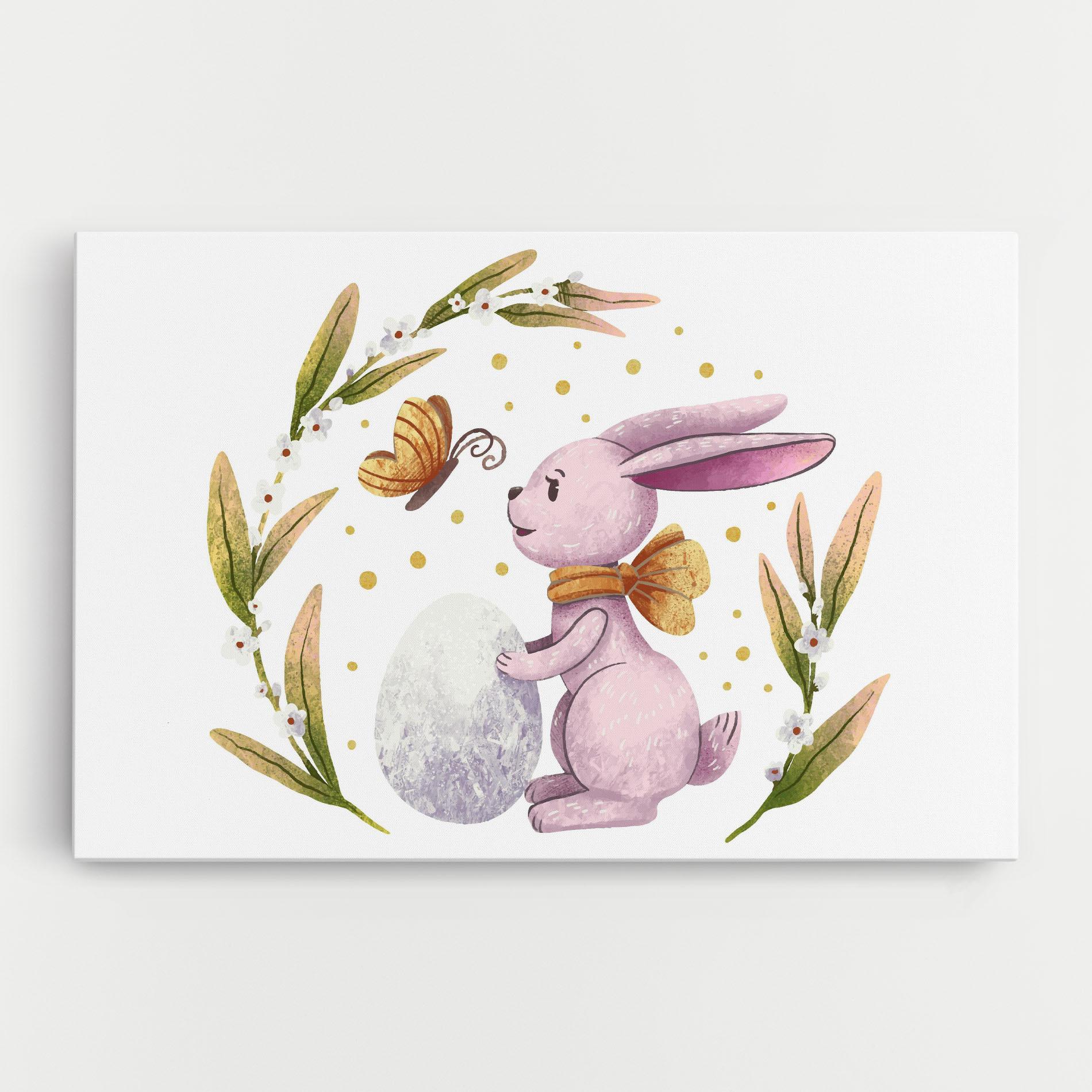 Leinwandbild Easter Pink Bunny mockup 0