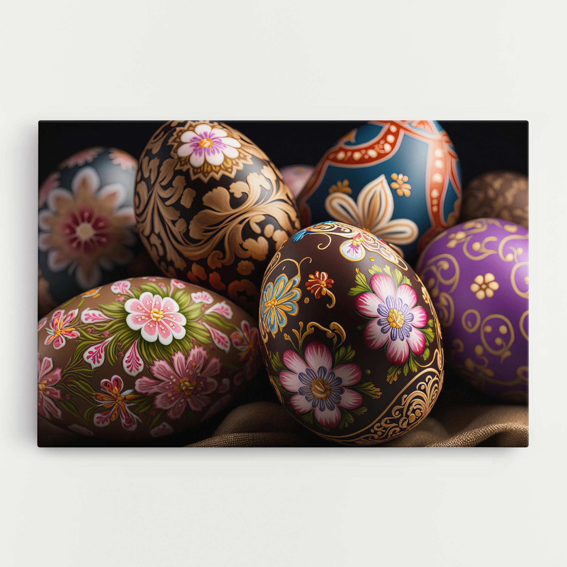 Leinwandbild Pretty Painted Eggs mockup 0