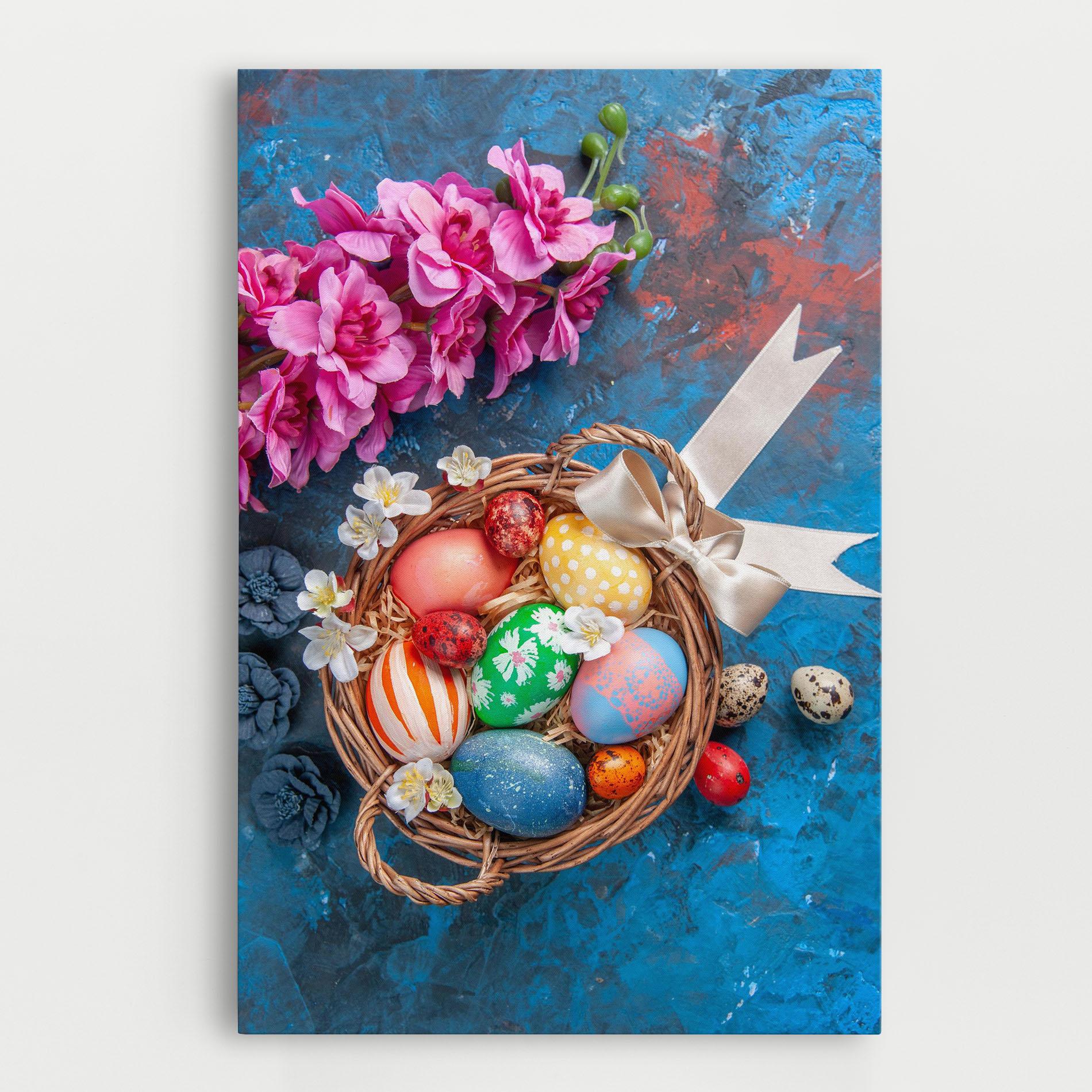 Leinwandbild Colored Easter Eggs mockup 0