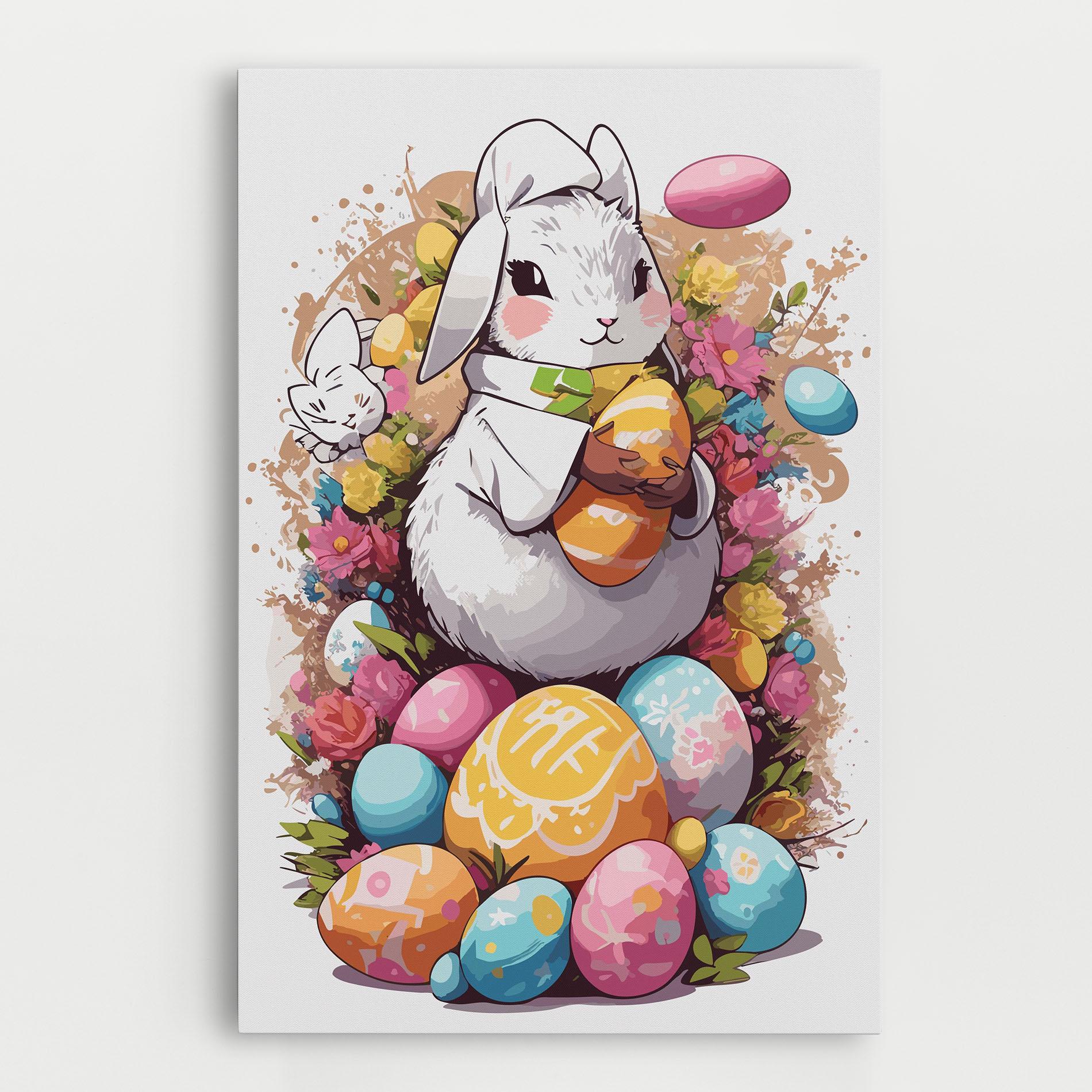 Leinwandbild White Easter Bunny mockup 0
