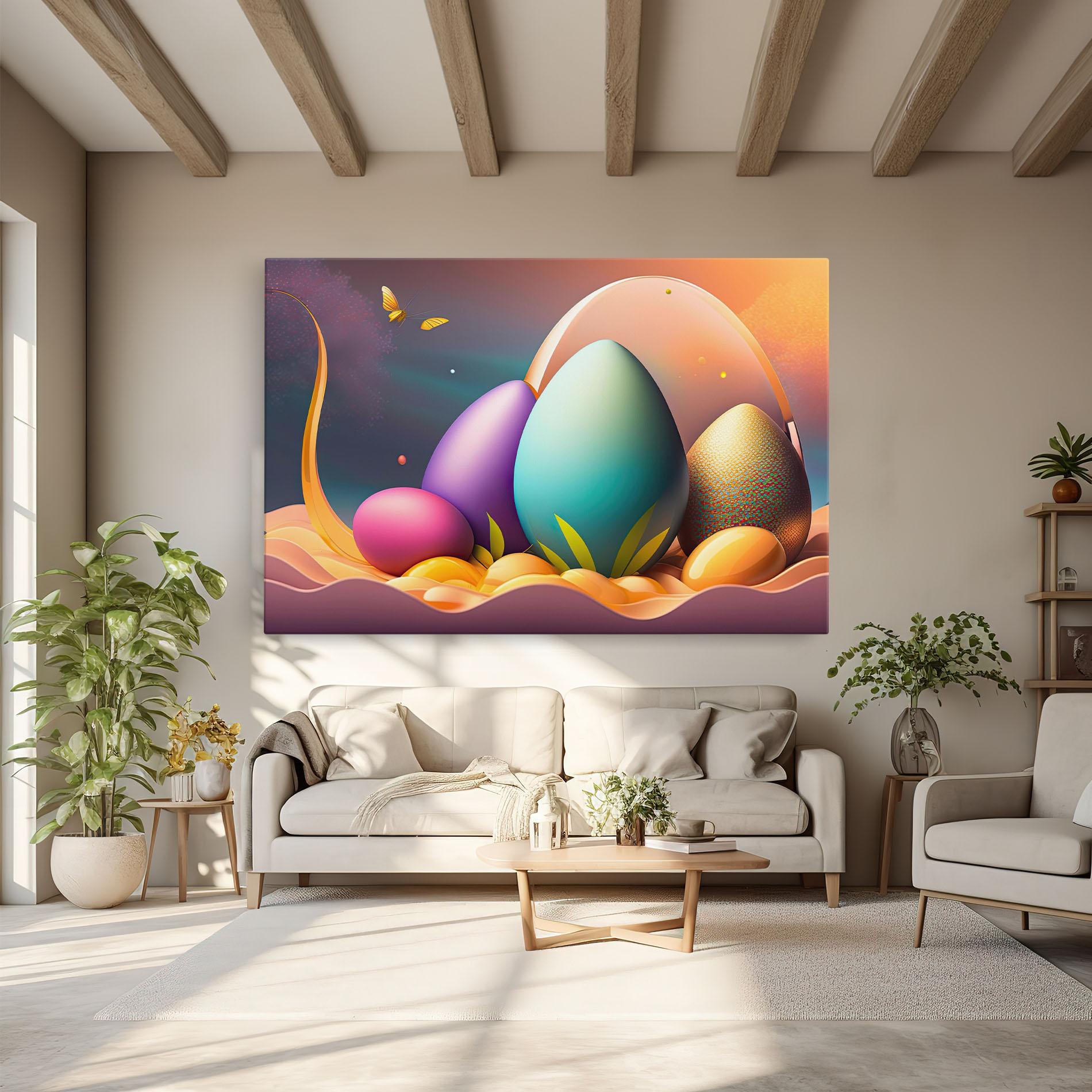 Leinwandbild Big Blue Easter Egg mockup 6