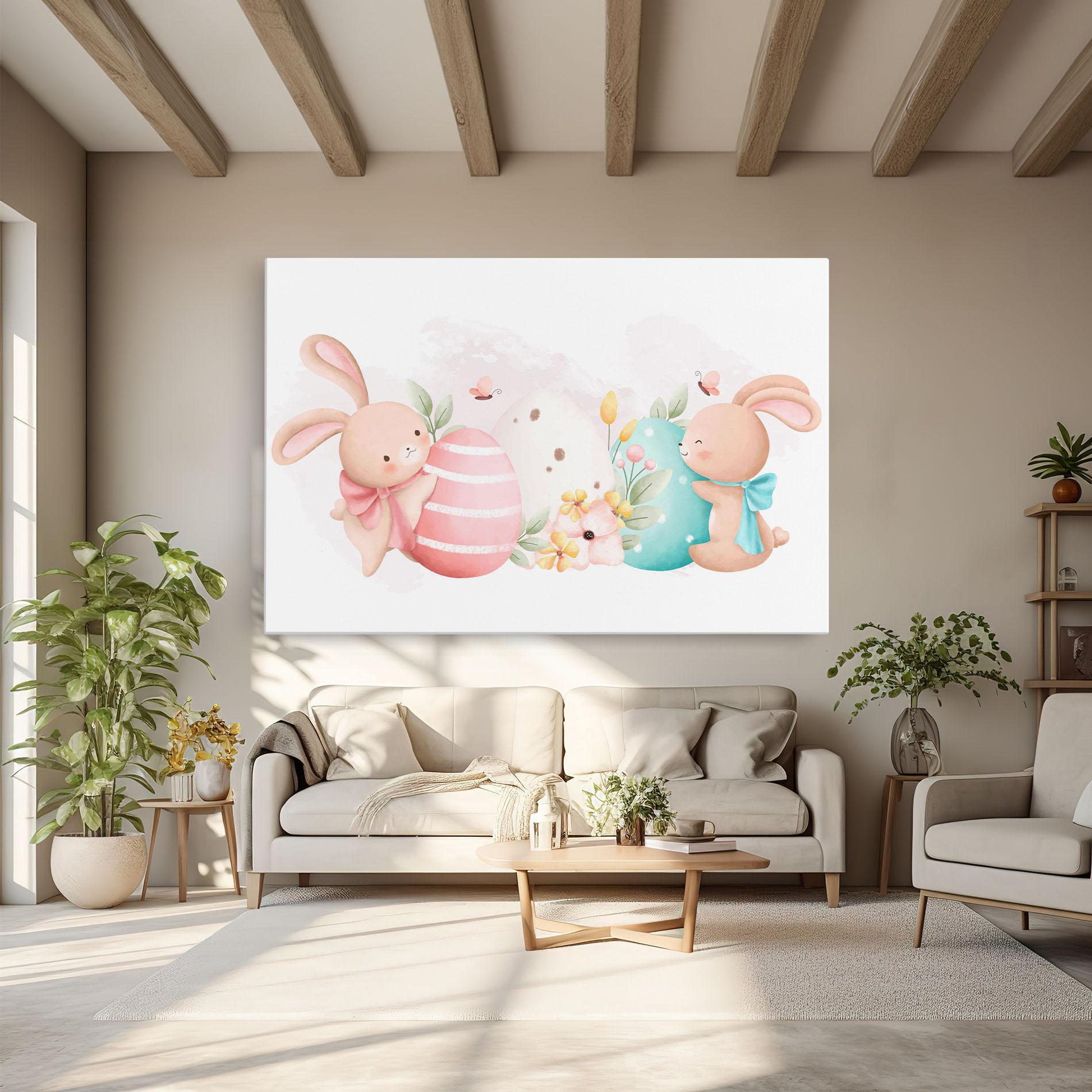 Leinwandbild Cute Bunny Art mockup 6