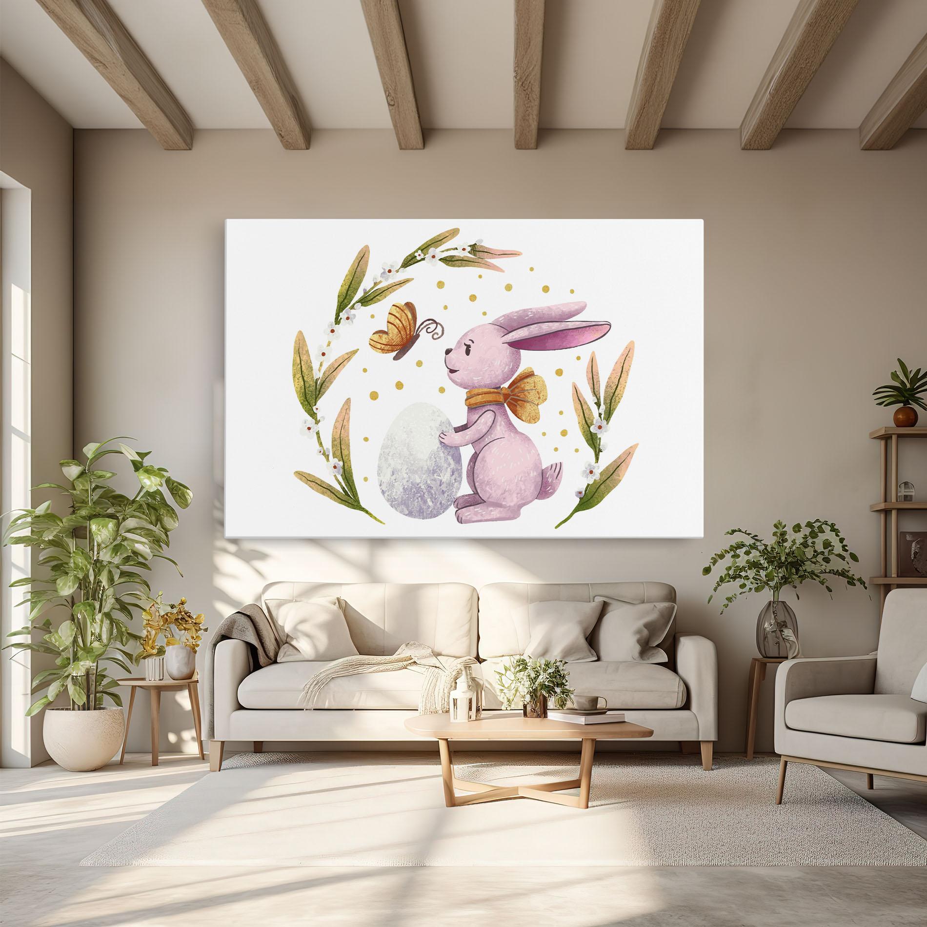 Leinwandbild Easter Pink Bunny mockup 6