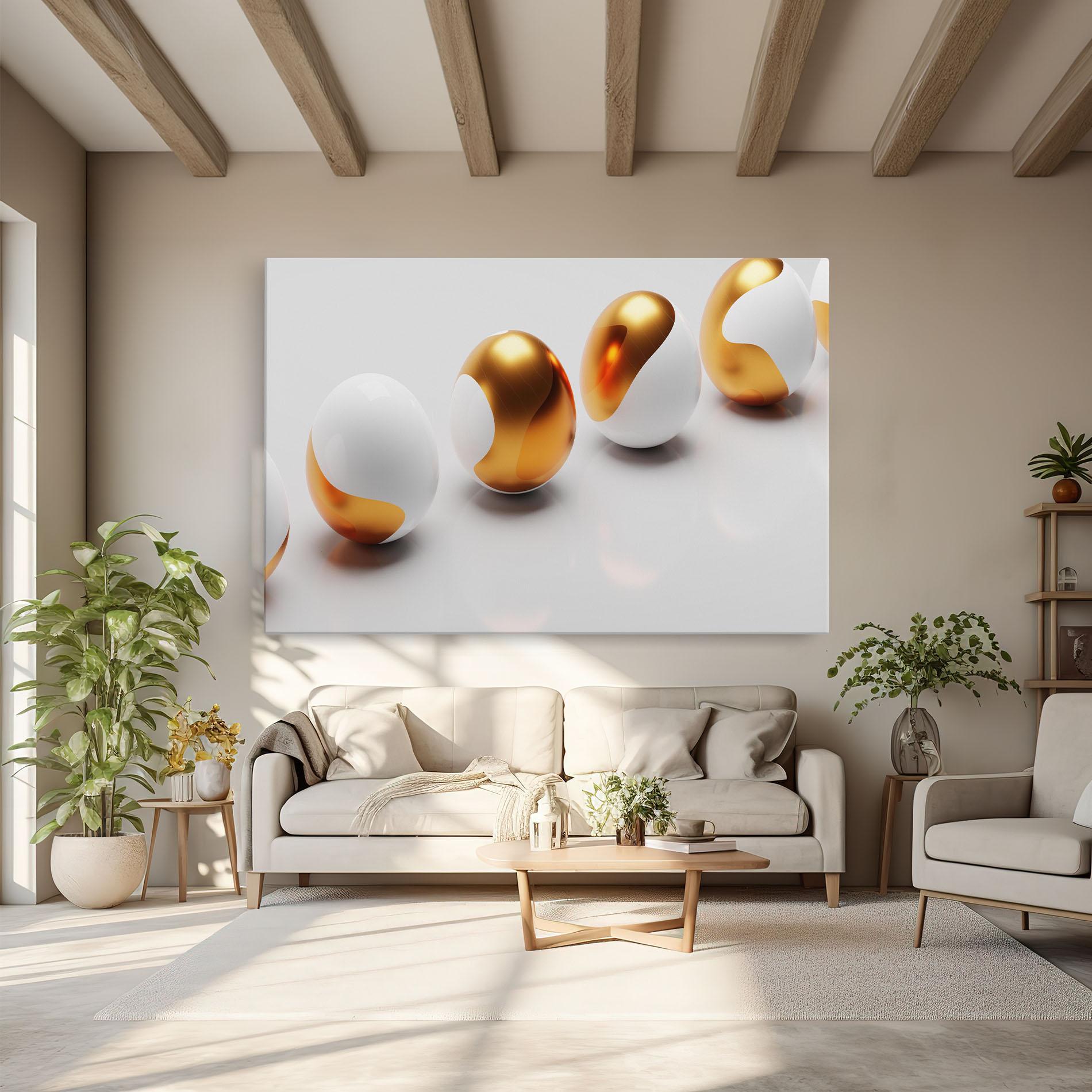 Leinwandbild Elegant Easter Eggs mockup 6