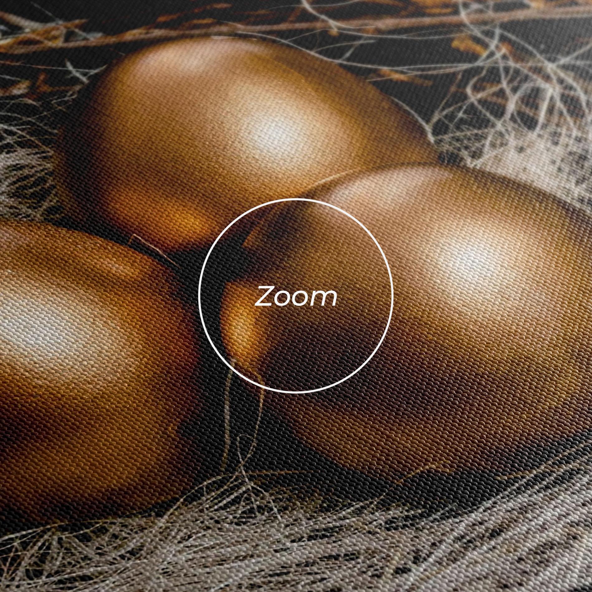 Leinwandbild Pretty Golden Easter Eggs mockup 3