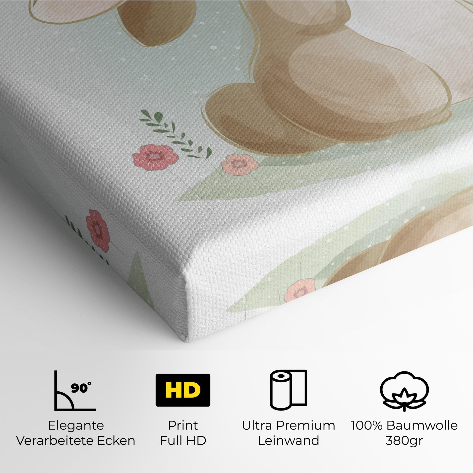 Leinwandbild Butterfly On Bunny Nose mockup 4