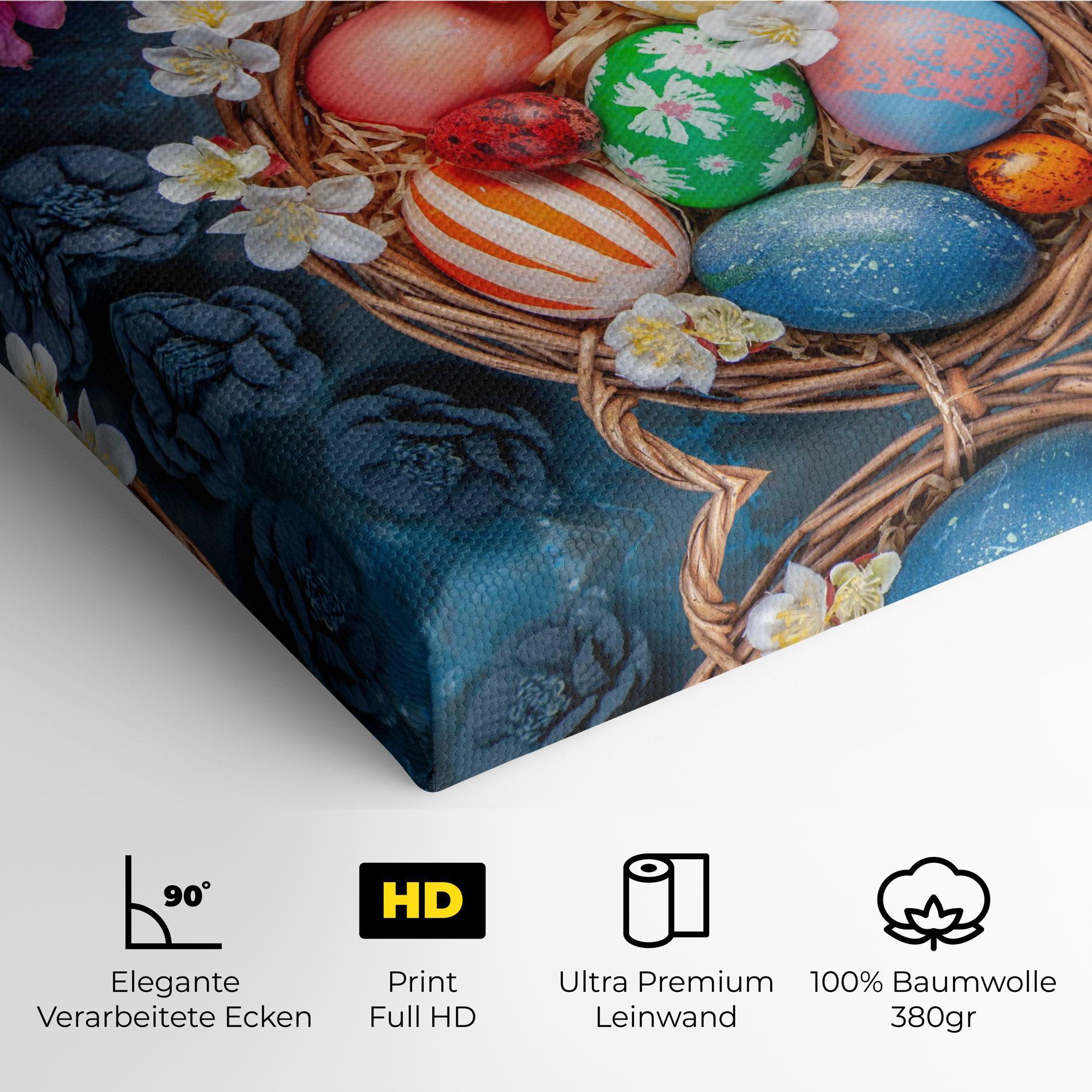 Leinwandbild Colored Easter Eggs mockup 4