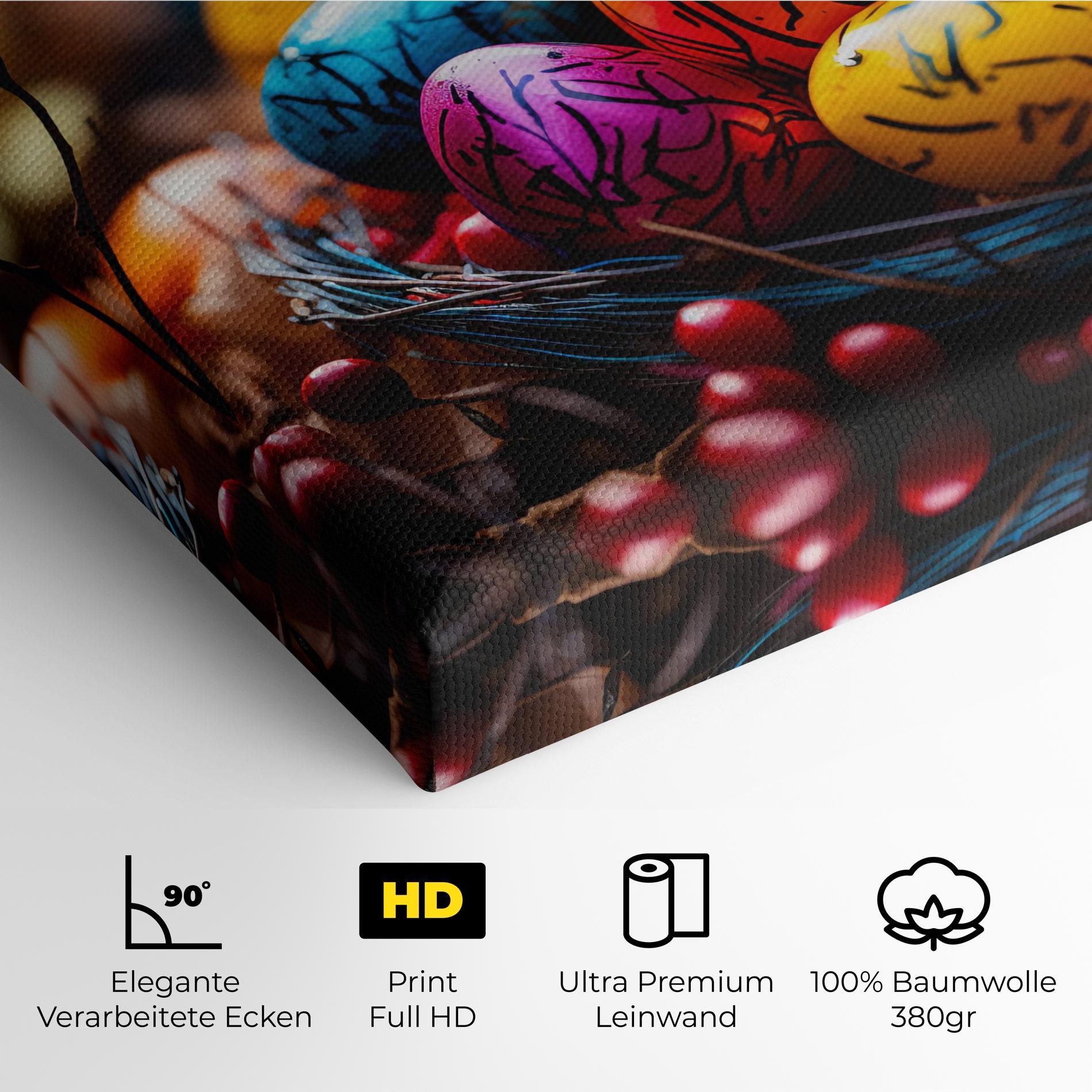 Leinwandbild Colorful Easter Eggs mockup 4