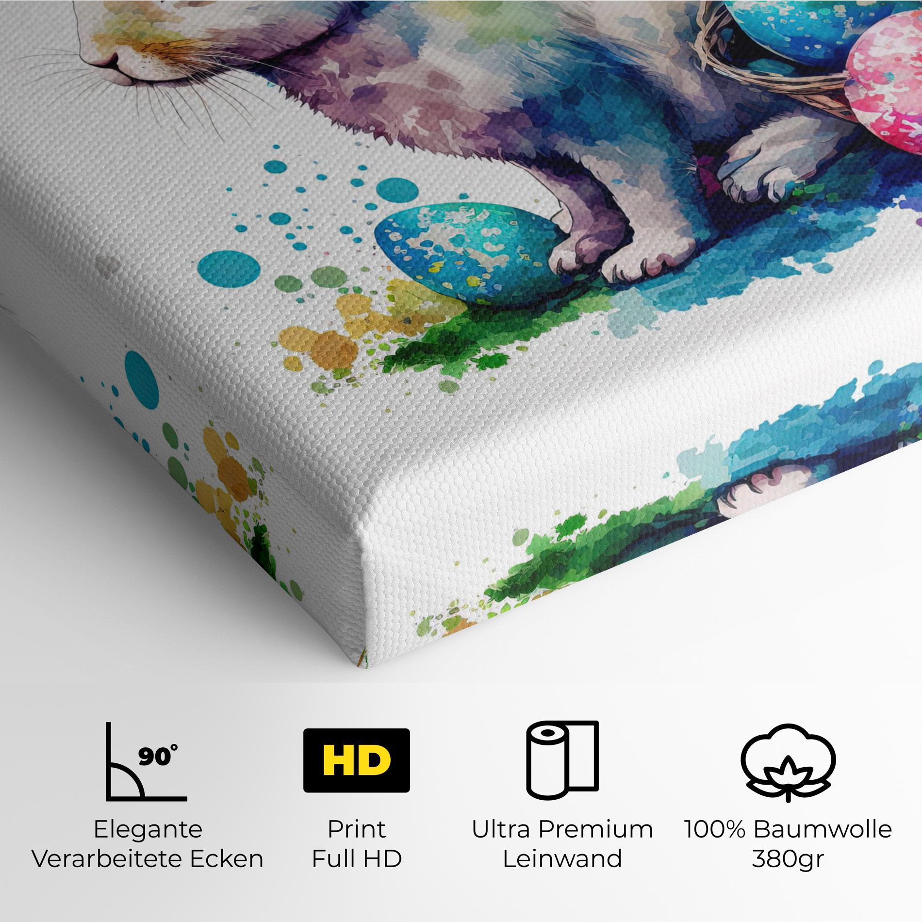 Leinwandbild Easter Bunny Watercolor mockup 4