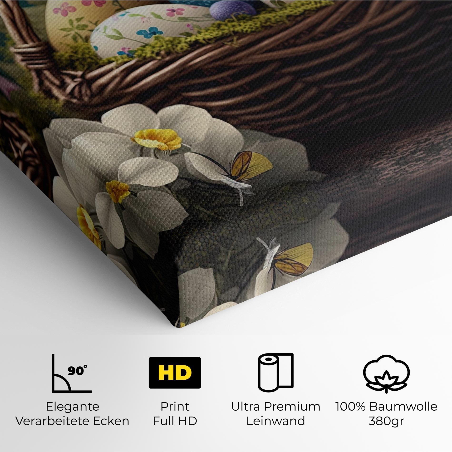 Leinwandbild Easter Eggs Butterfly mockup 4