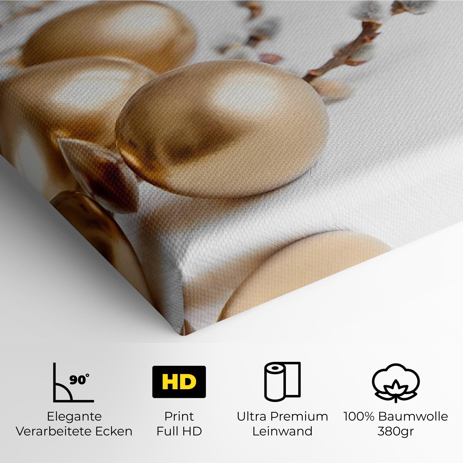 Leinwandbild Easter Gold Eggs mockup 4