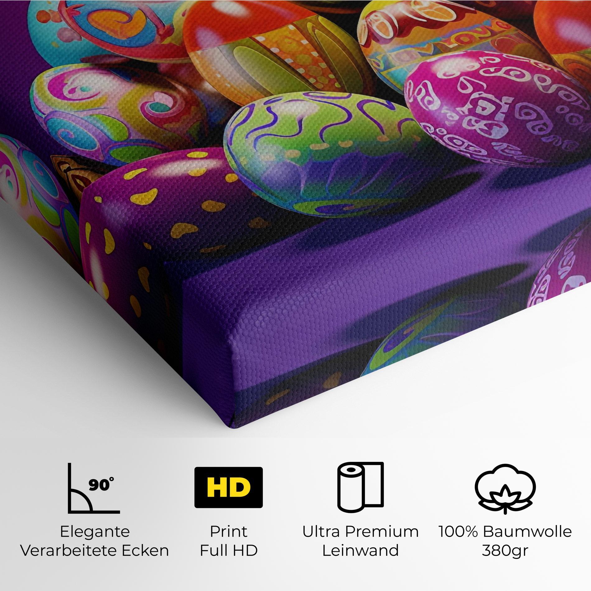Leinwandbild Pile Colorful Eggs mockup 4
