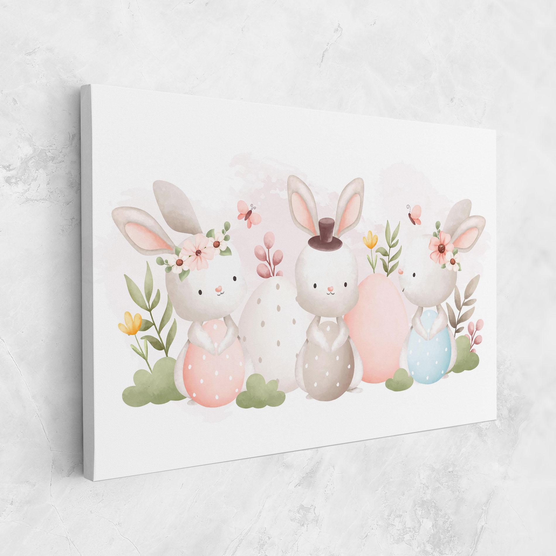 Leinwandbild Bunny With Hat mockup 1