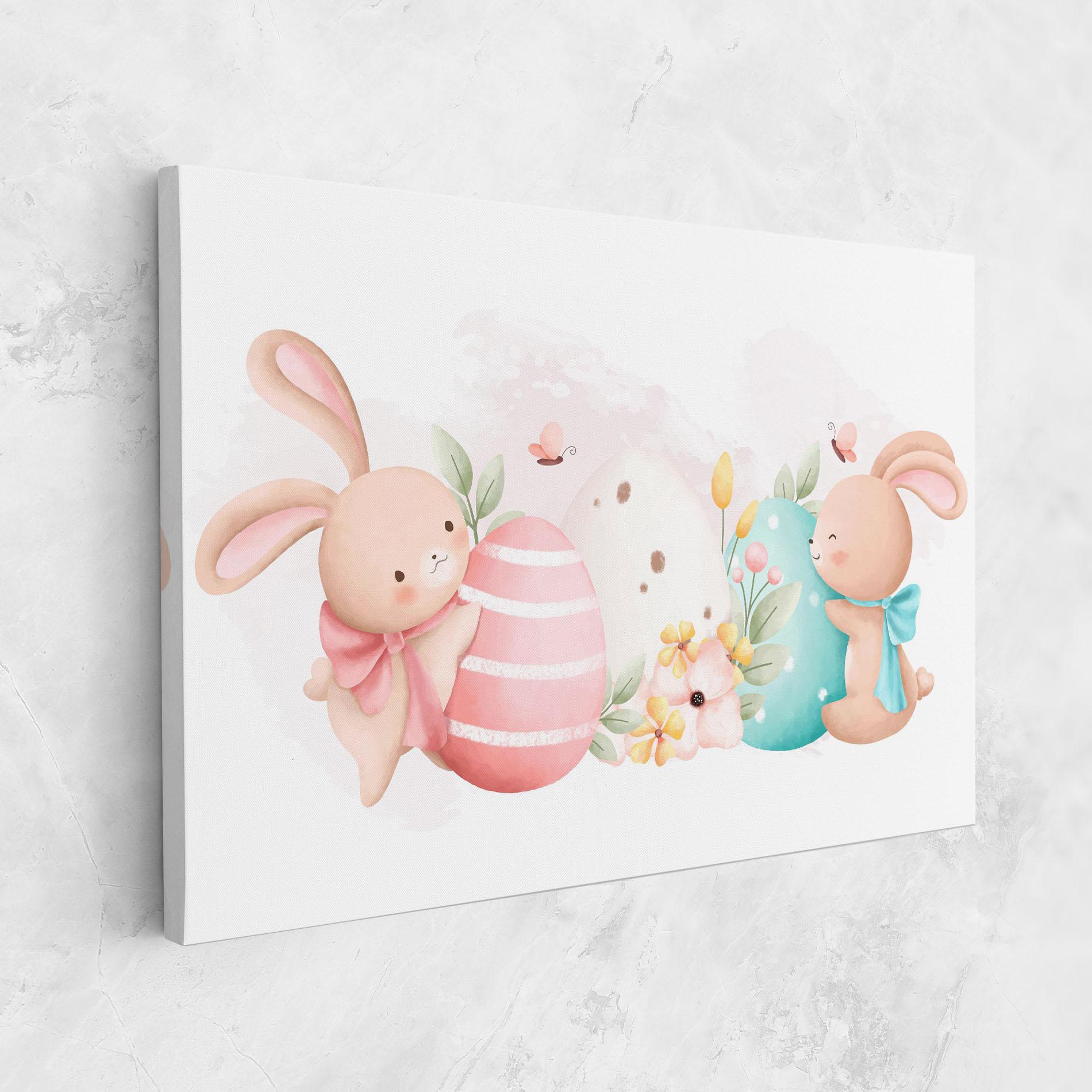 Leinwandbild Cute Bunny Art mockup 1