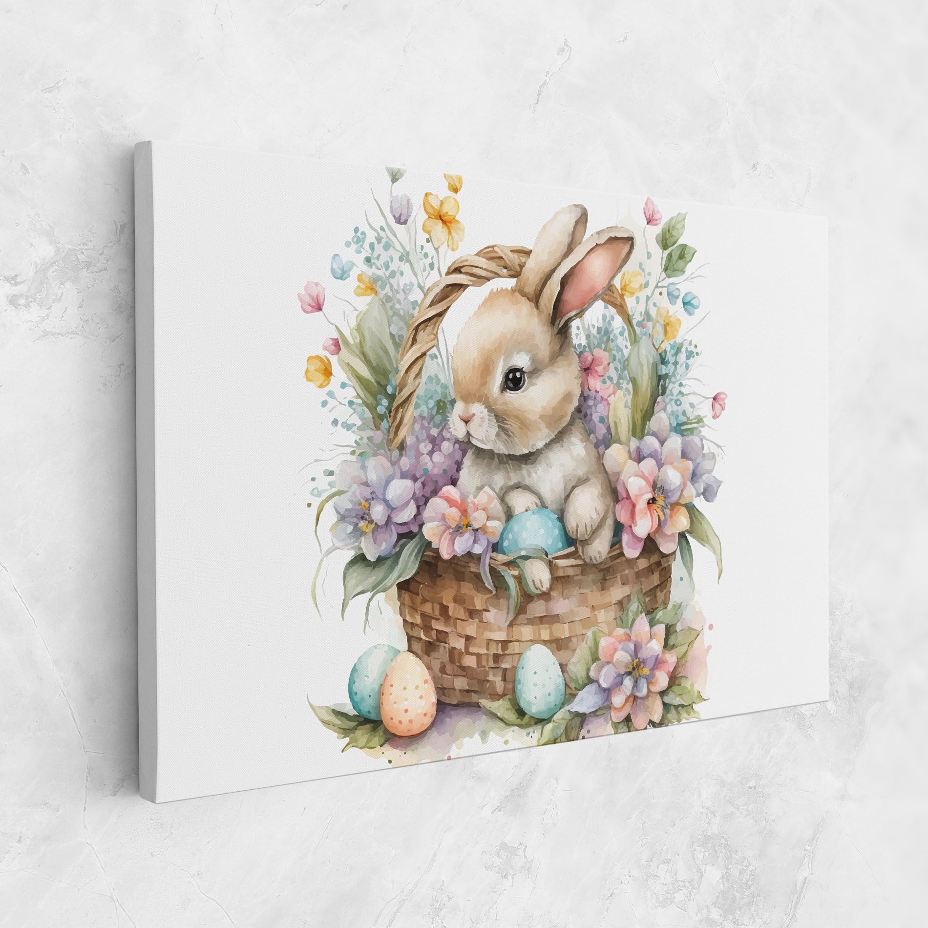 Cute Bunny In Basket mockup 1
