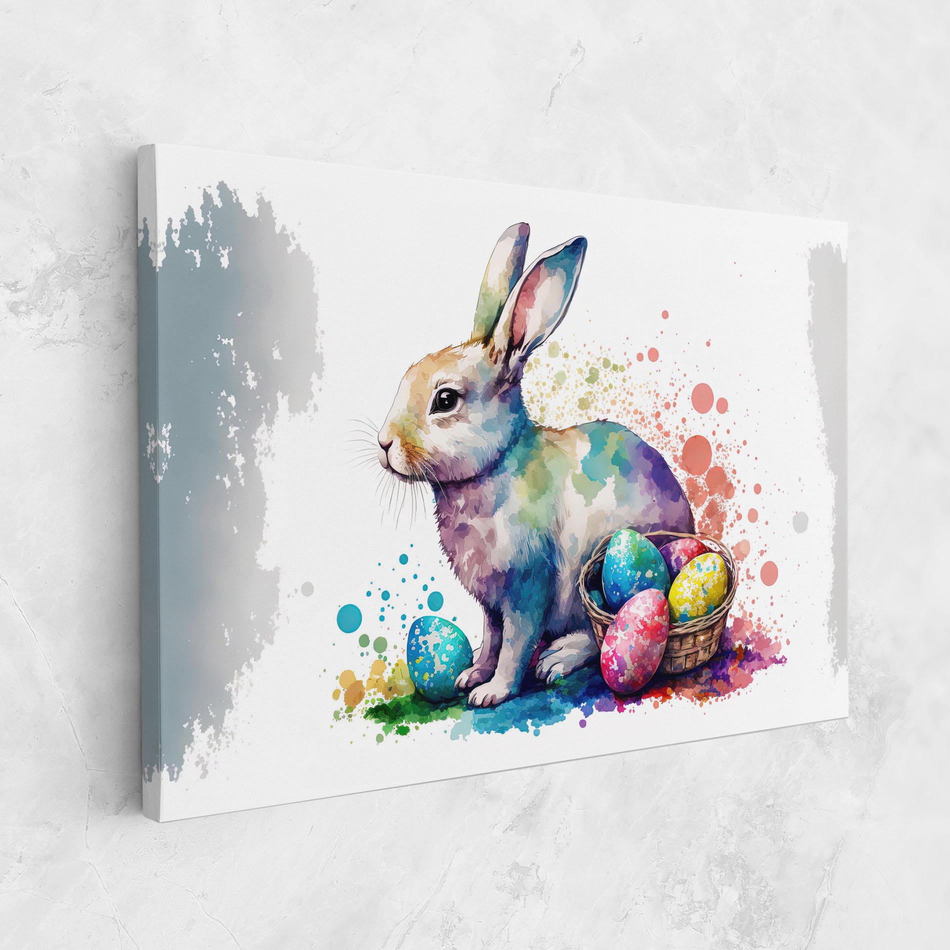Leinwandbild Easter Bunny Watercolor mockup 1