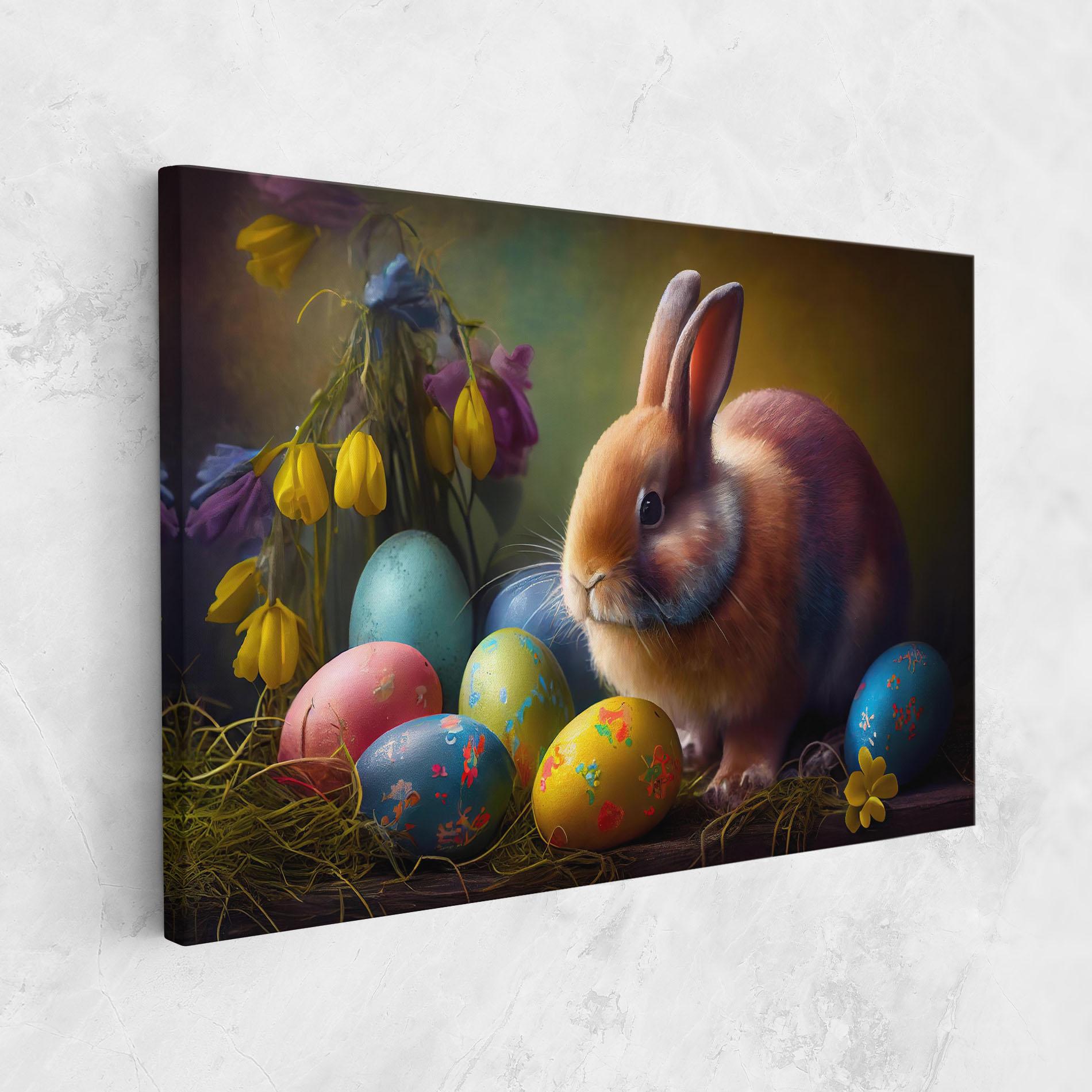 Leinwandbild Easter Cute Rabbit mockup 1
