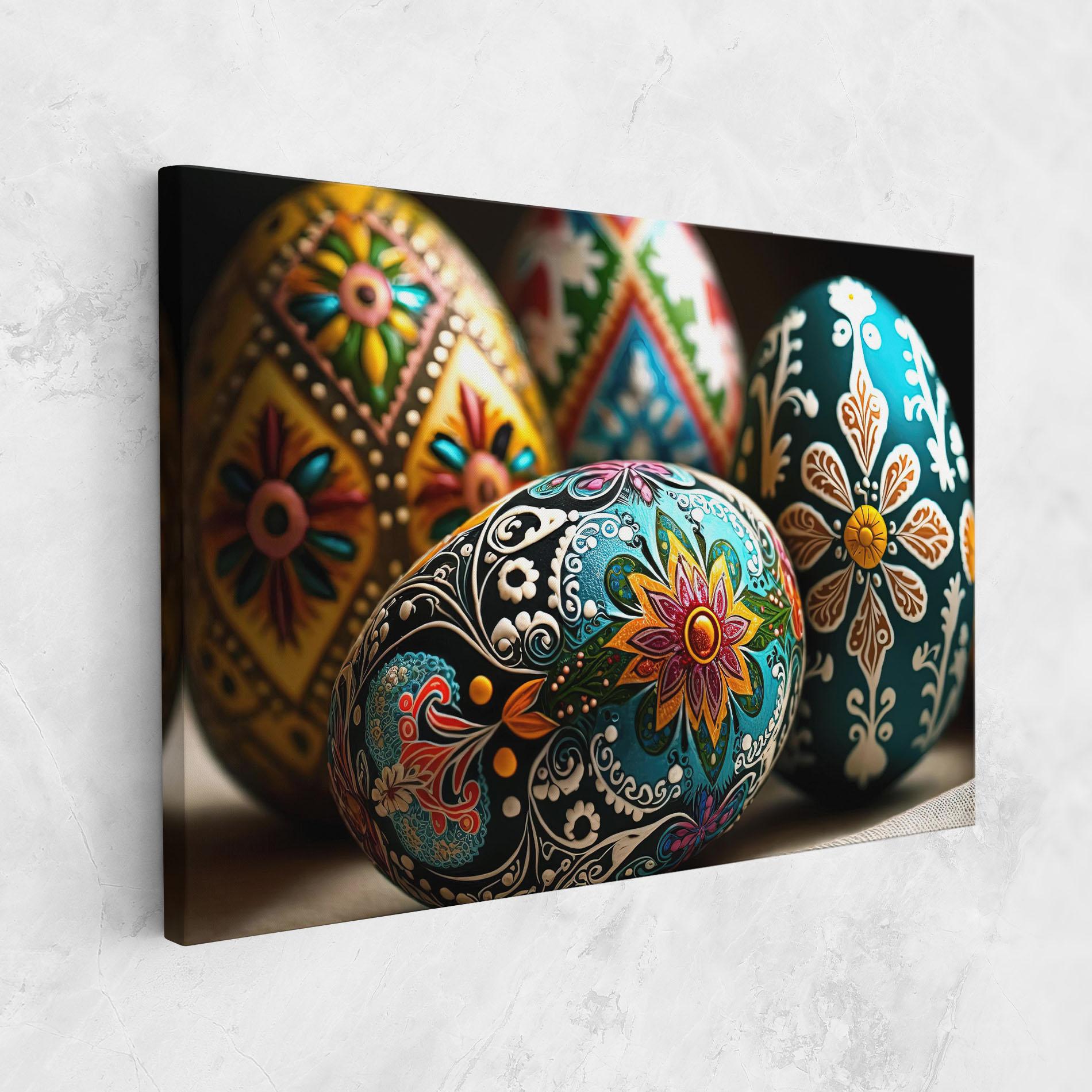 Leinwandbild Easter Eggs Ornament mockup 1