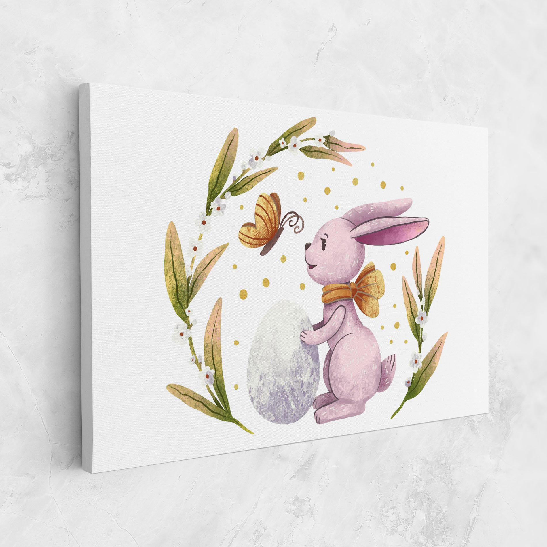 Leinwandbild Easter Pink Bunny mockup 1