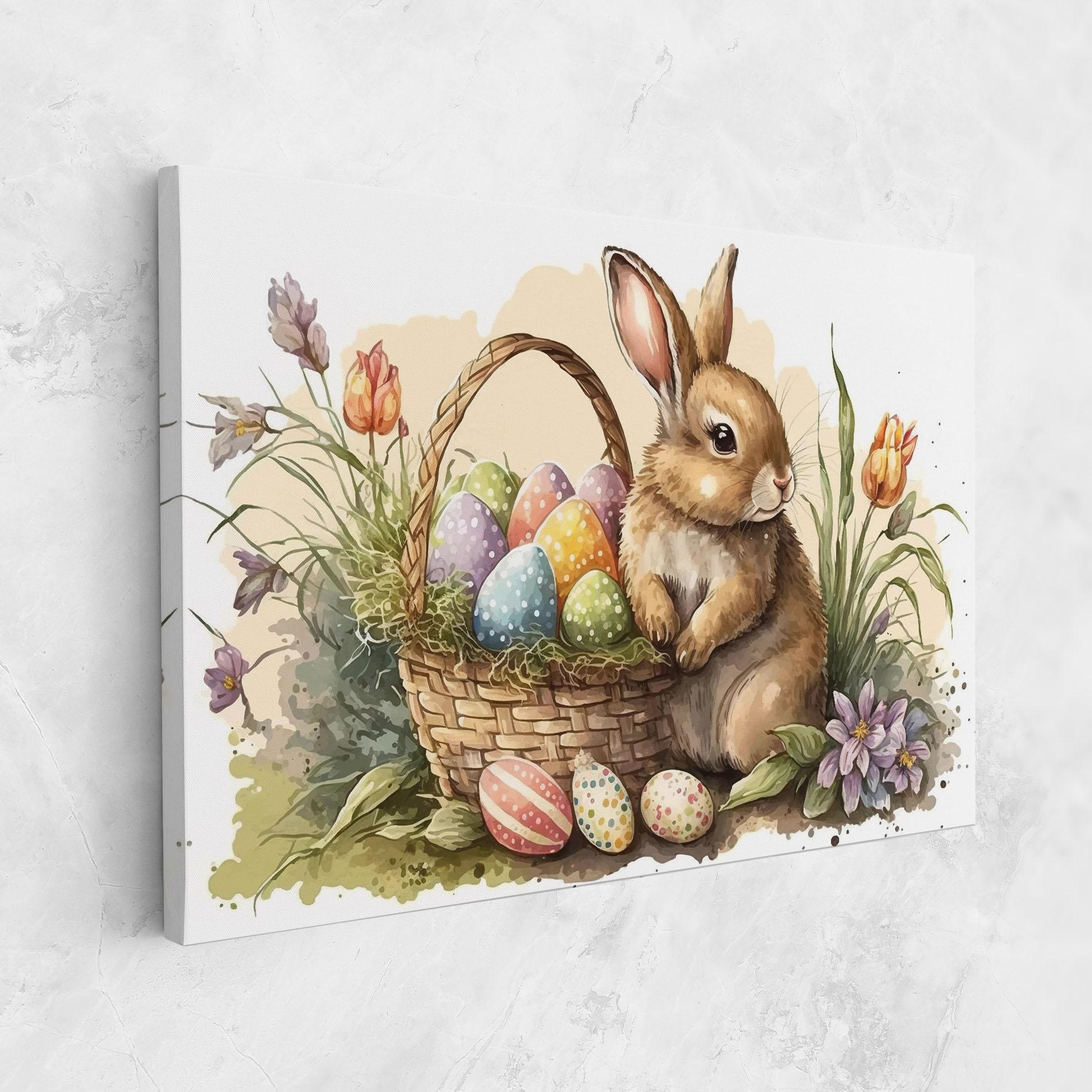 Leinwandbild Eggs Baby Bunny mockup 1