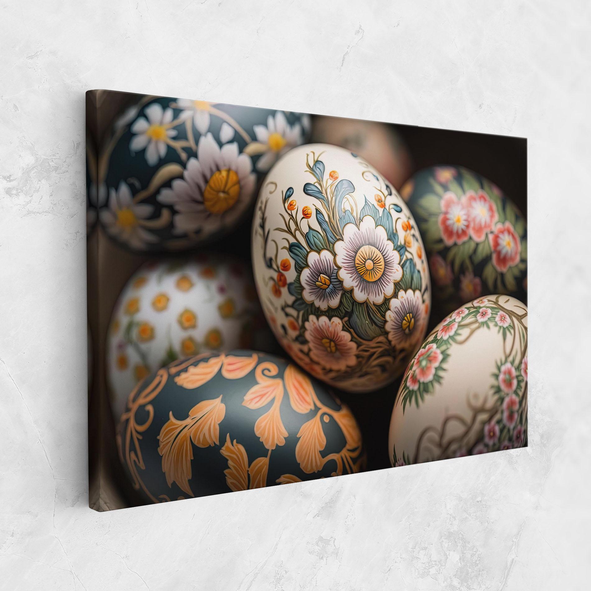 Leinwandbild Floral Painted Eggs mockup 1