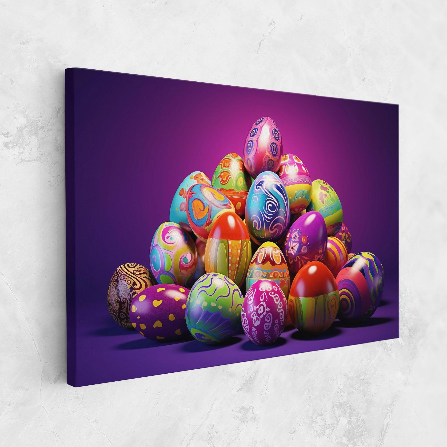 Leinwandbild Pile Colorful Eggs mockup 1
