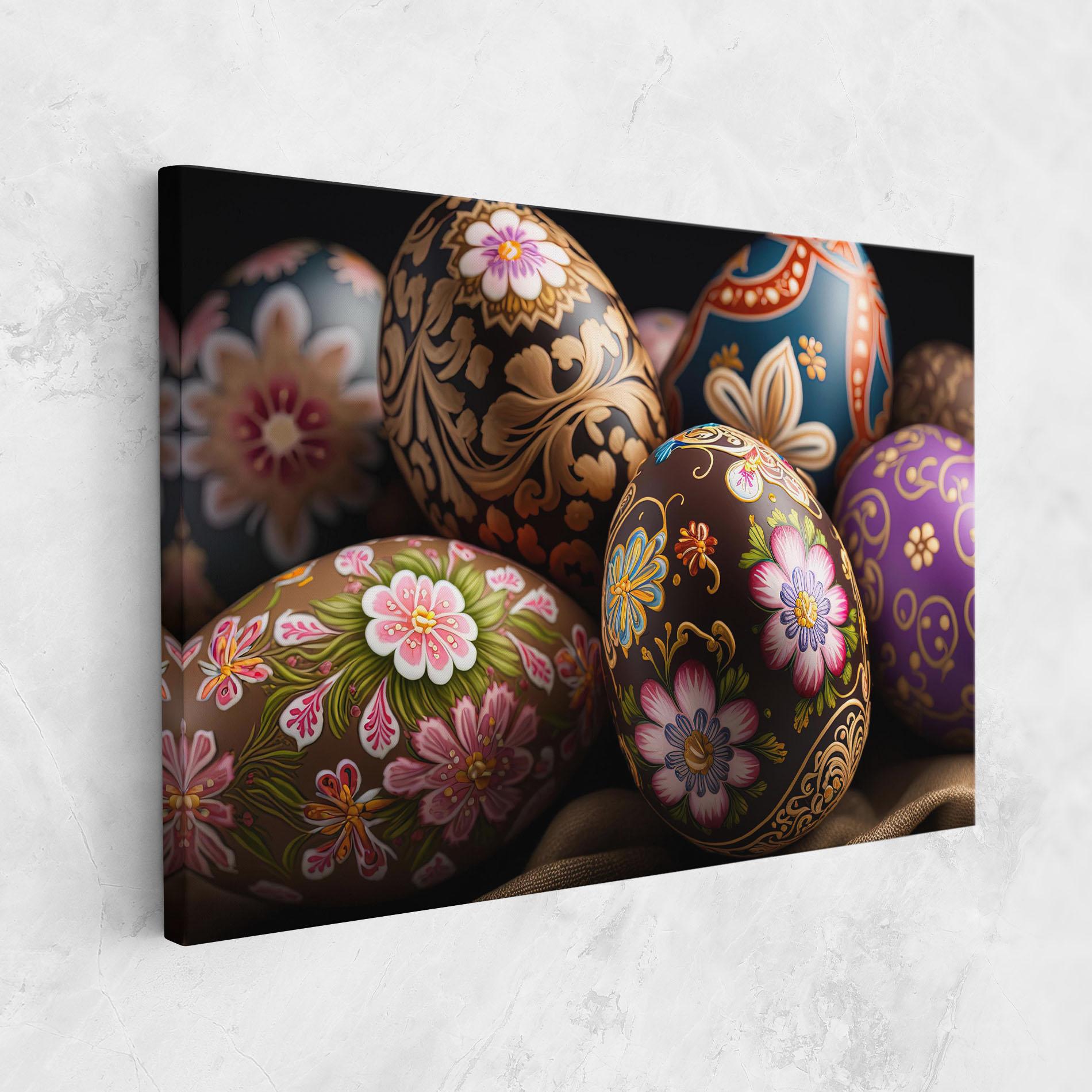 Leinwandbild Pretty Painted Eggs mockup 1