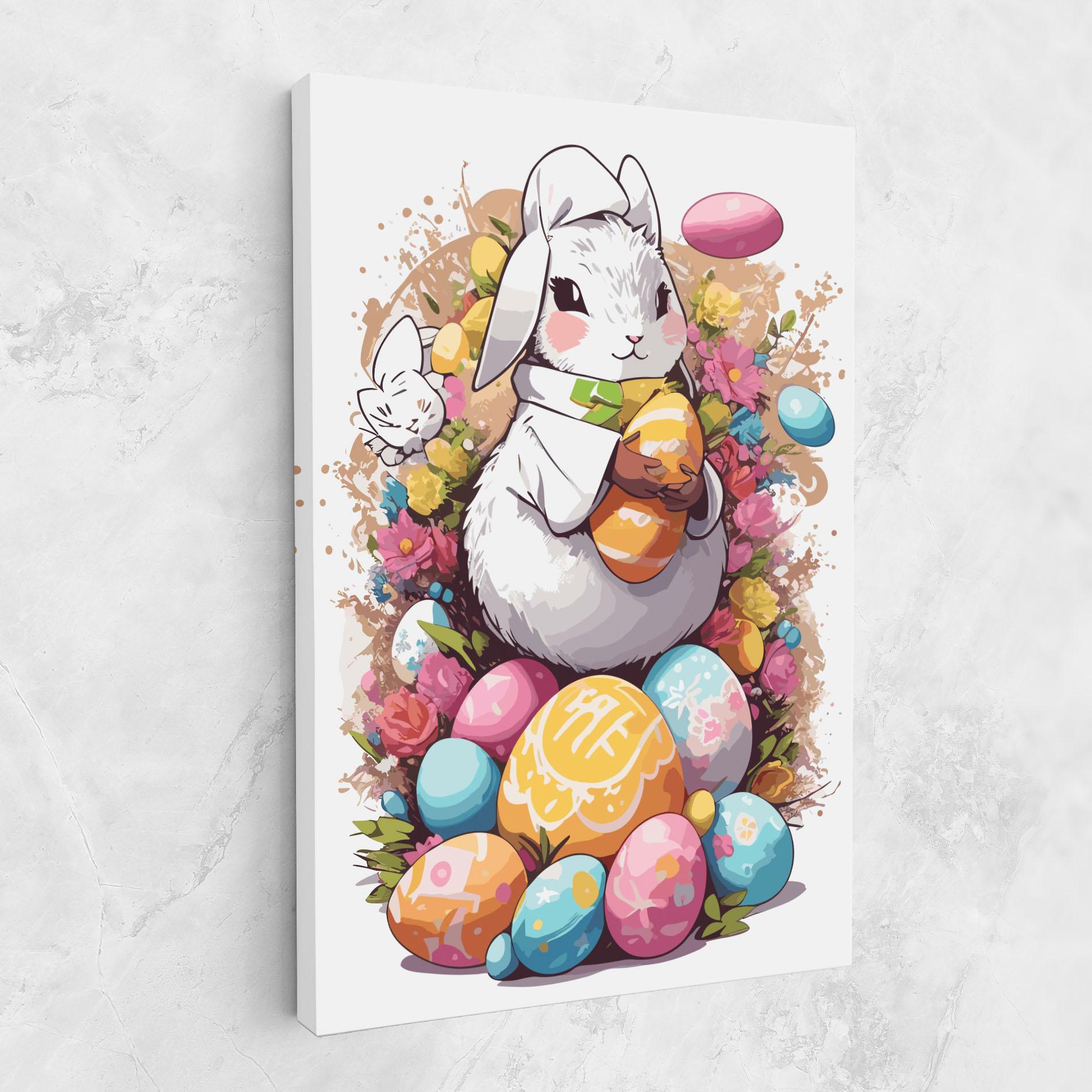 Leinwandbild White Easter Bunny mockup 1