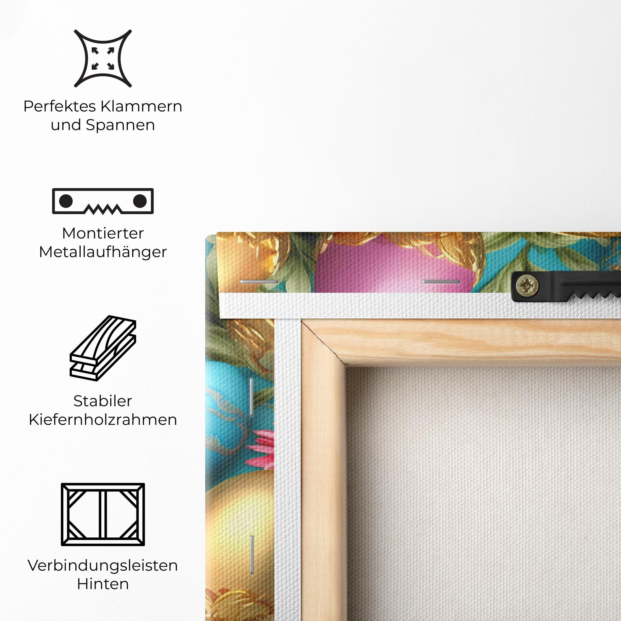 Leinwandbild Blue Pink Easter Egs mockup 5