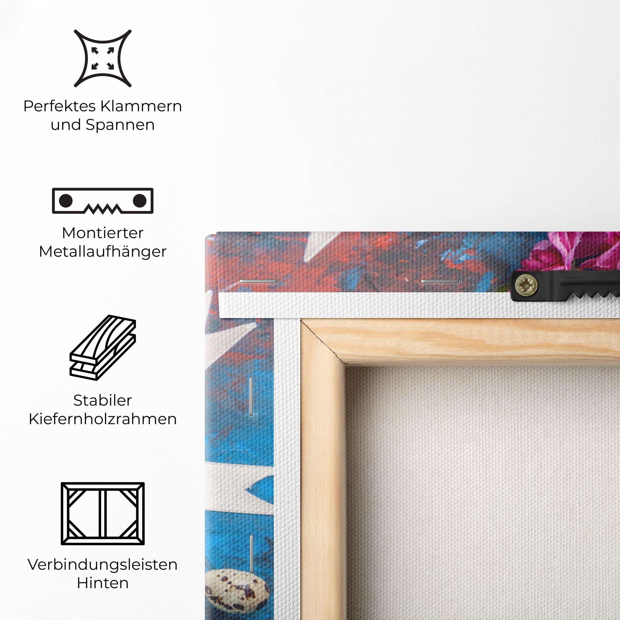 Leinwandbild Colored Easter Eggs mockup 5